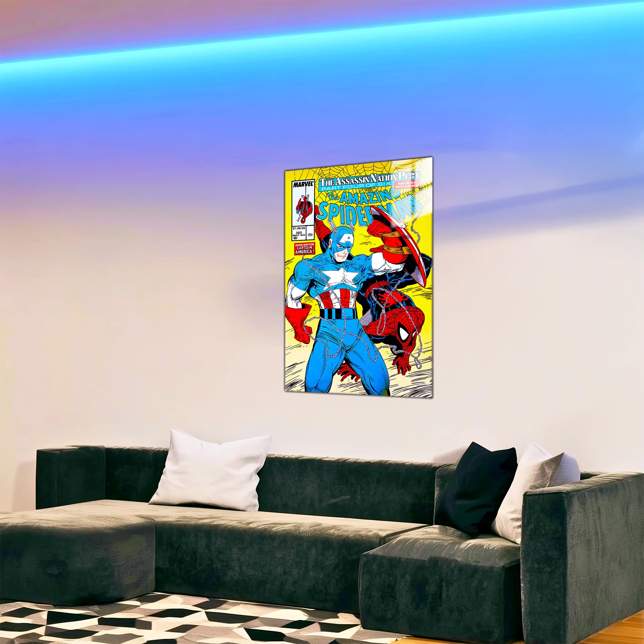 tableau-spiderman-et-captain-america-magazine-comics-dans-le-salon | DreamWay