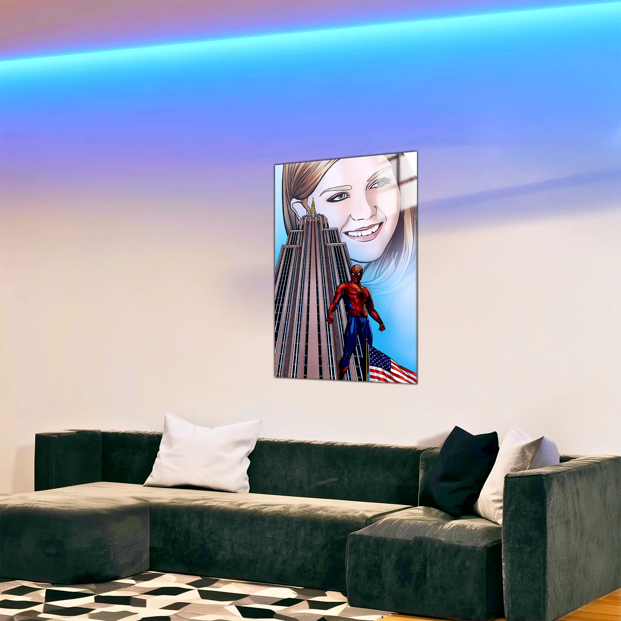 tableau-spiderman-et-mary-jane-dans-le-salon | DreamWay