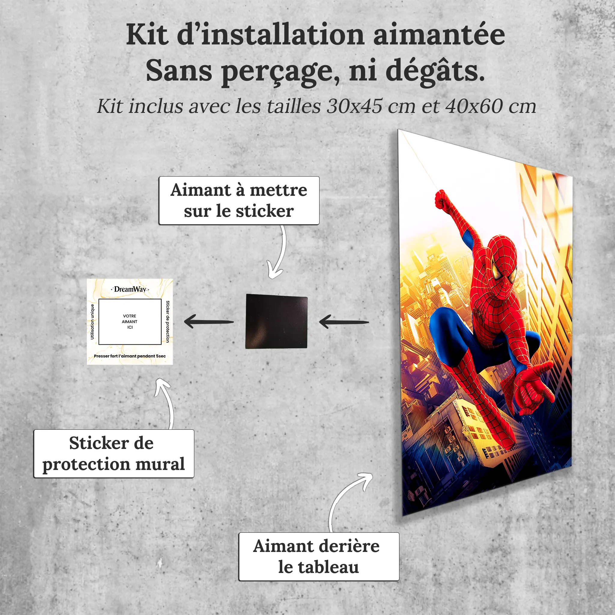 tableau-spiderman-heros-avec-installation-aimantee | DreamWay