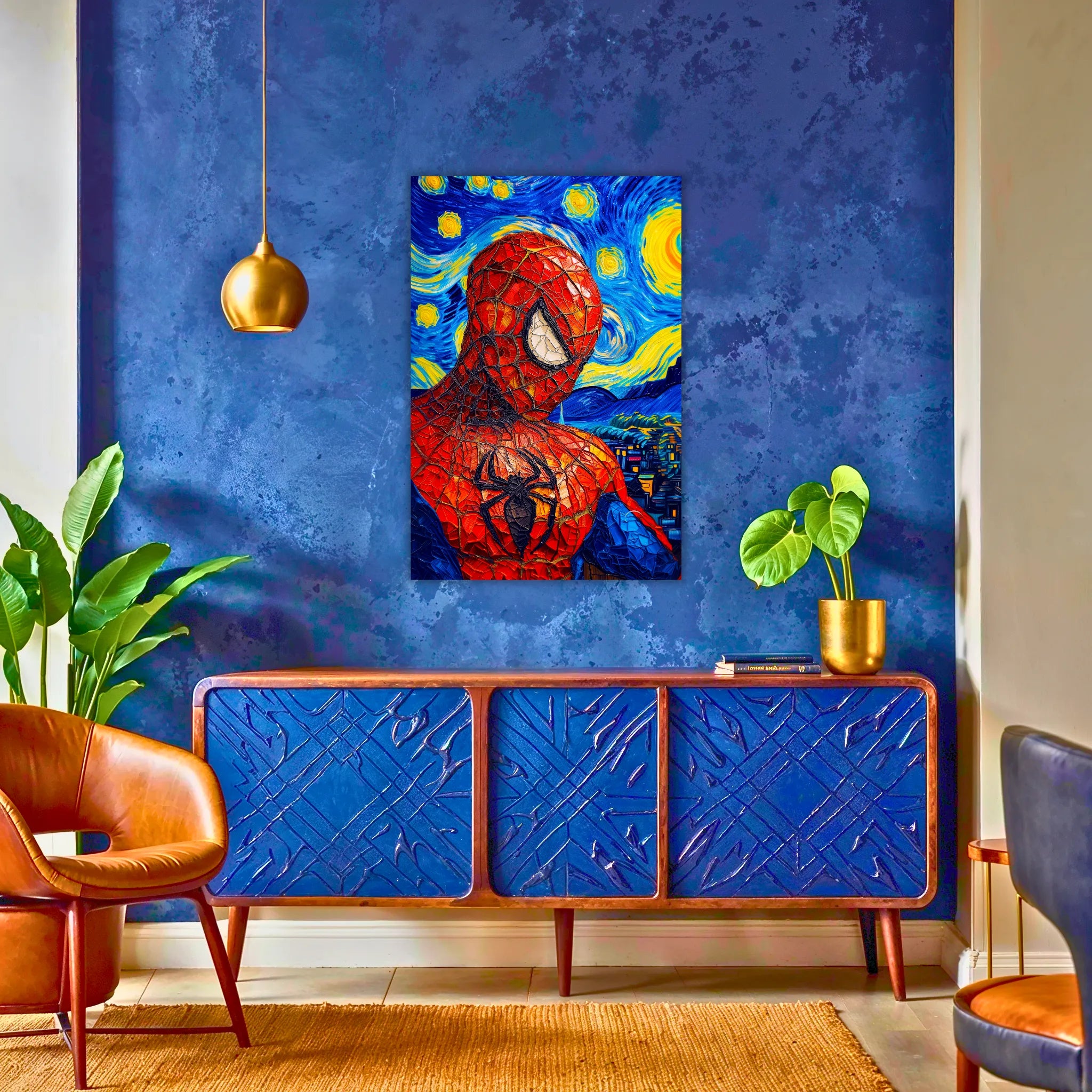 Tableau Spiderman Van Gogh