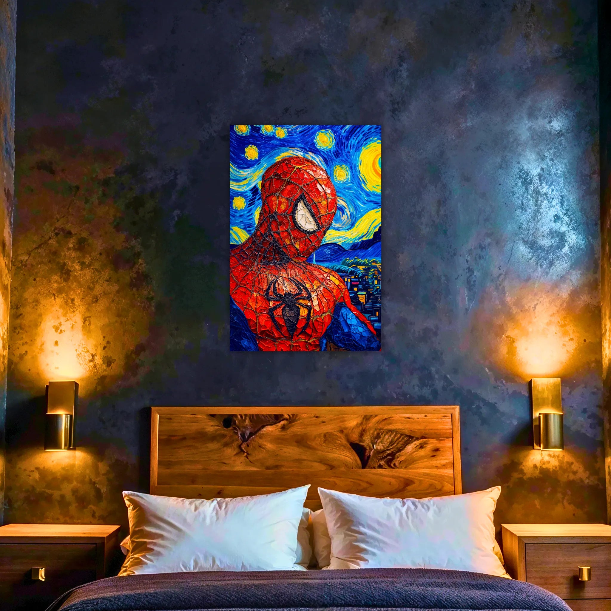 Tableau Spiderman Van Gogh