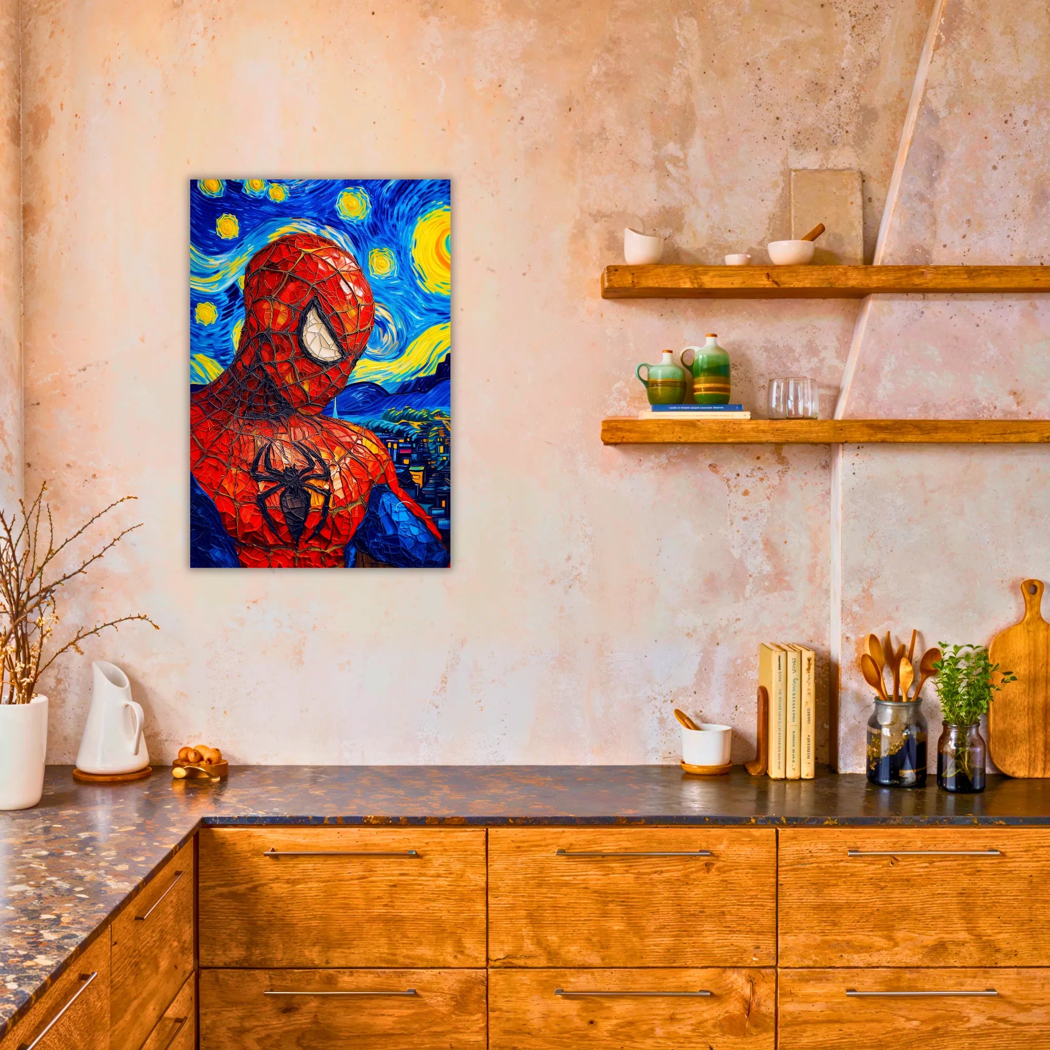 Tableau Spiderman Van Gogh