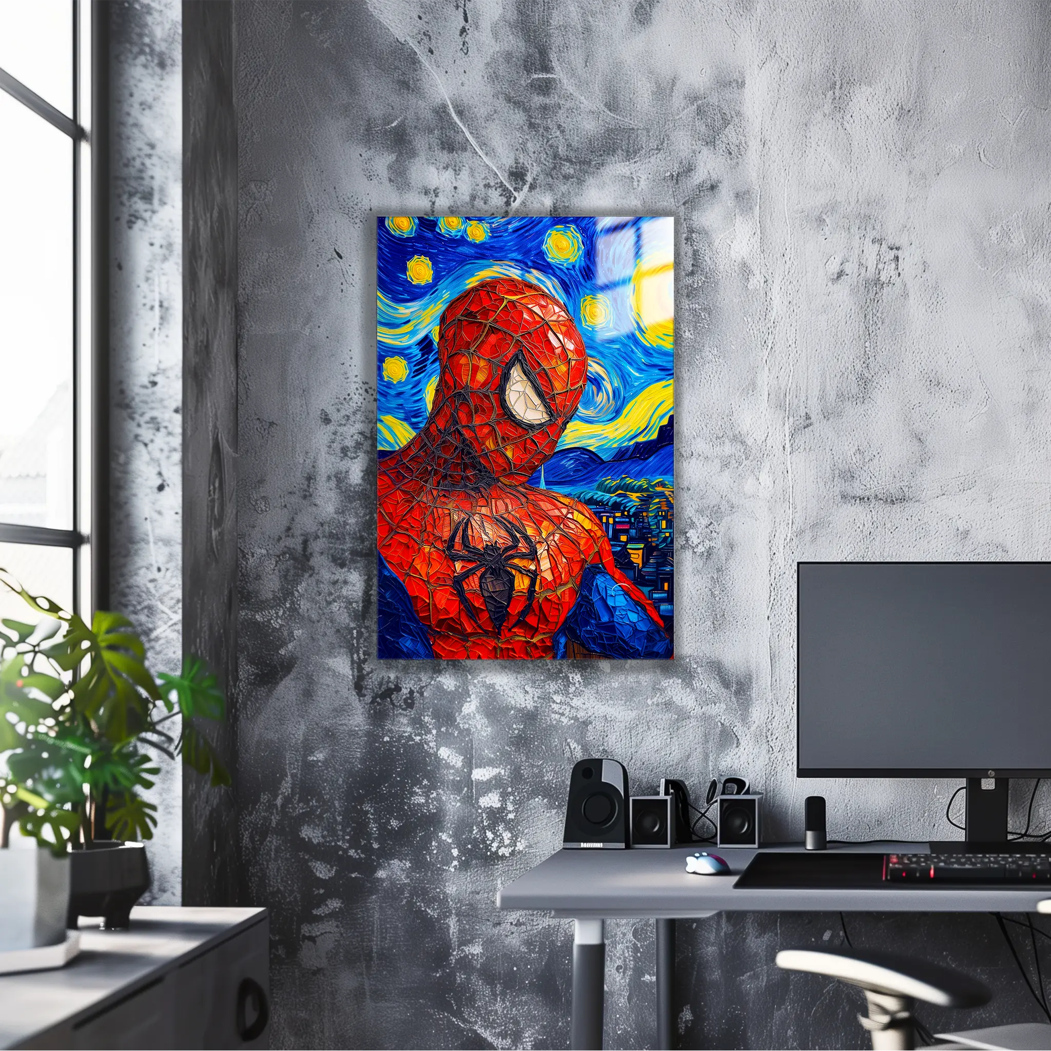 tableau-spiderman-van-gogh-dans-le-bureau | DreamWay