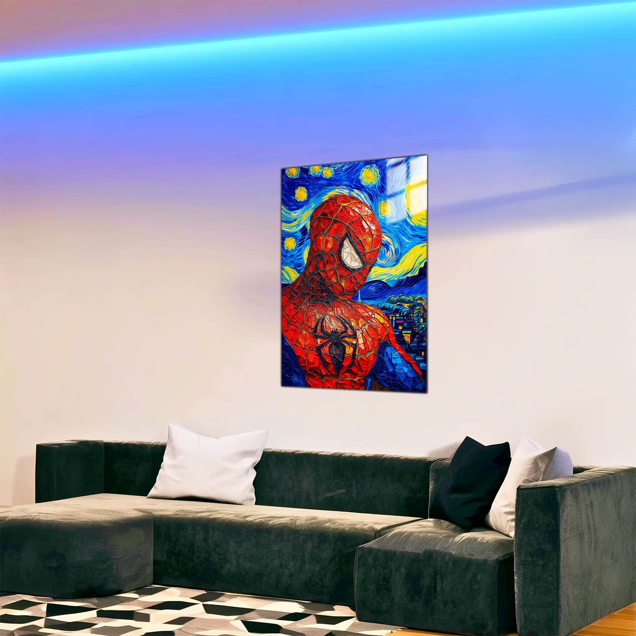 tableau-spiderman-van-gogh-dans-le-salon | DreamWay