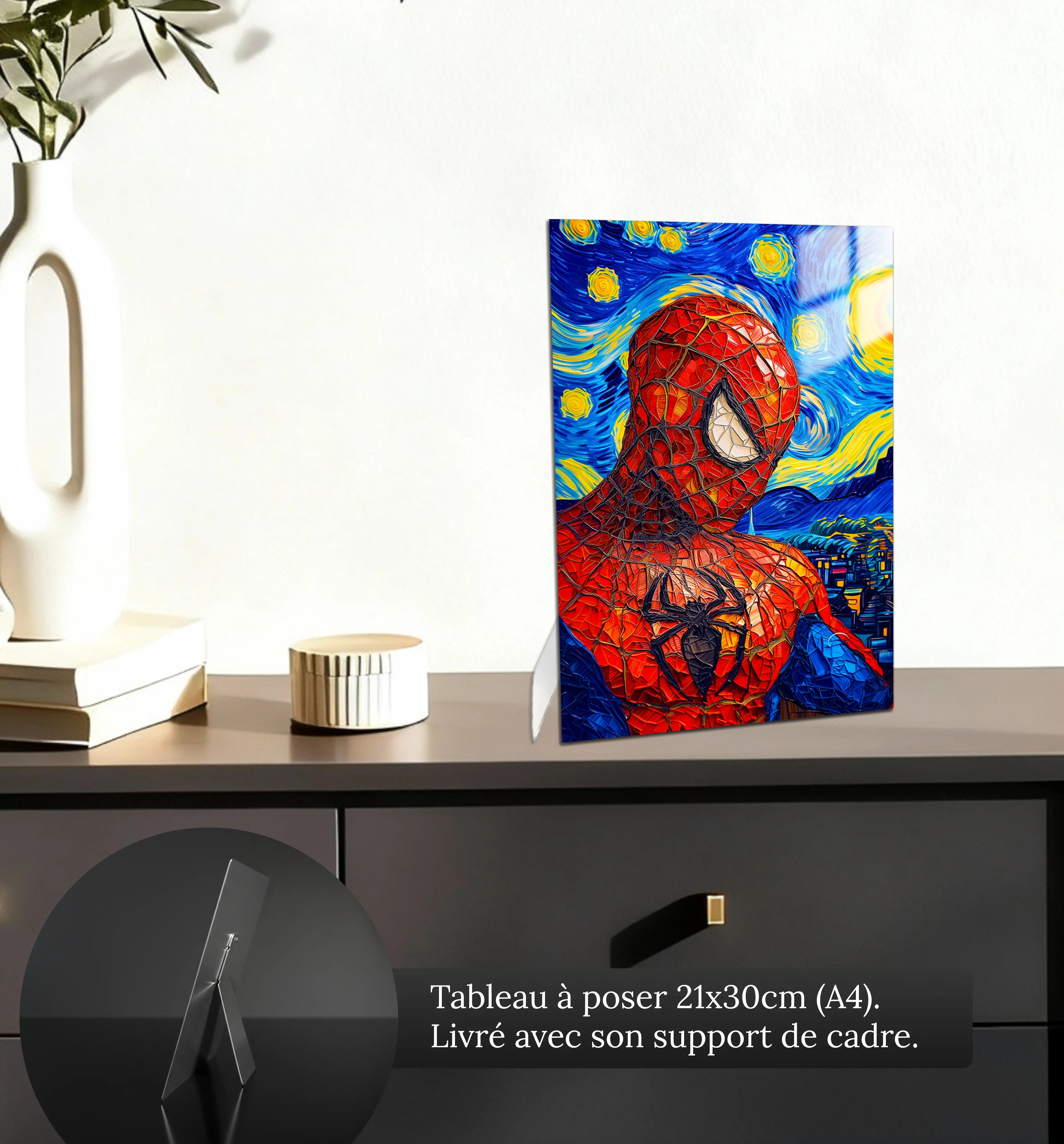 tableau-spiderman-van-gogh-petit-format-a-poser-sur-meuble | DreamWay