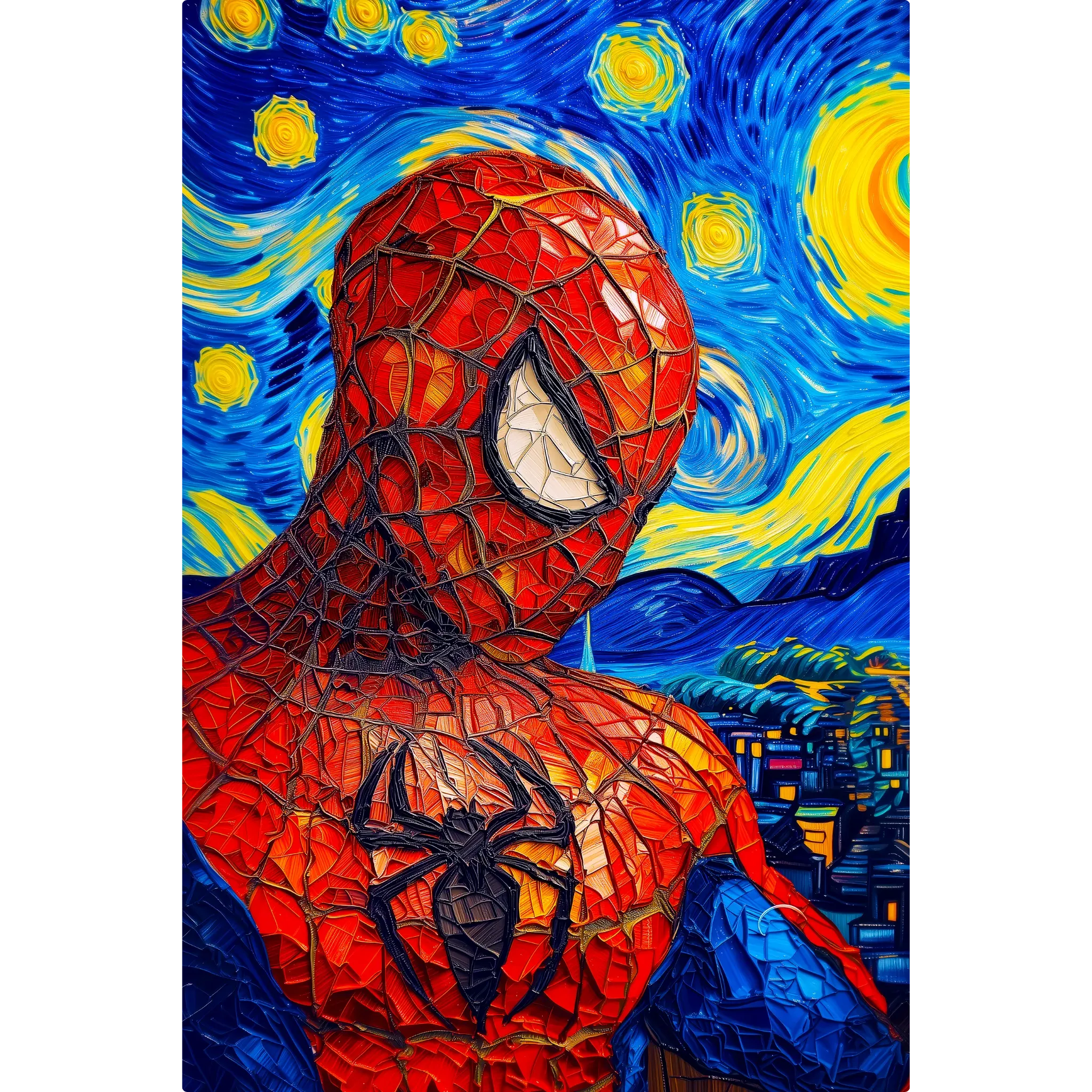 Tableau Spiderman Van Gogh