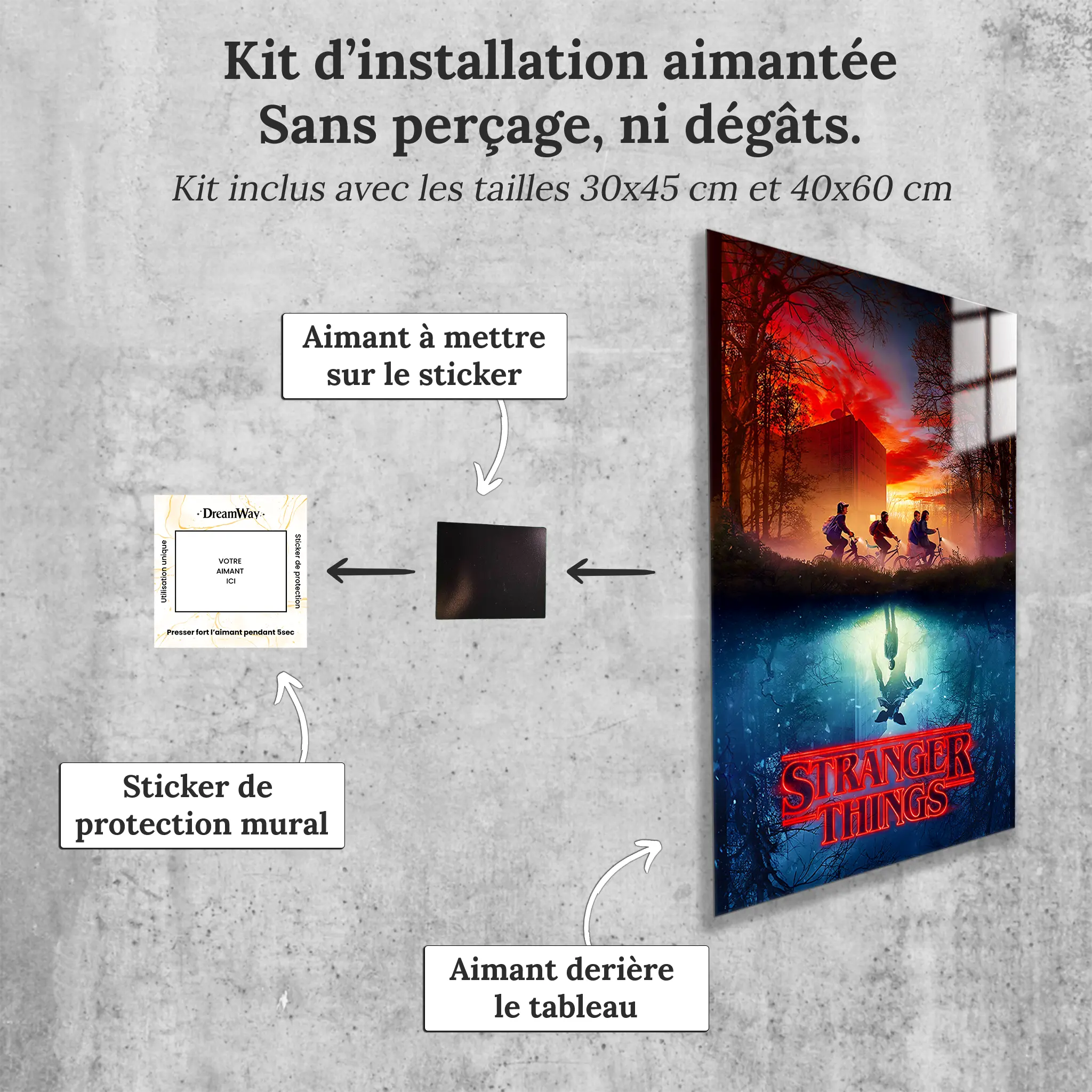 tableau-stanger-things-le-monde-a-l-envers-avec-installation-aimantee | DreamWay