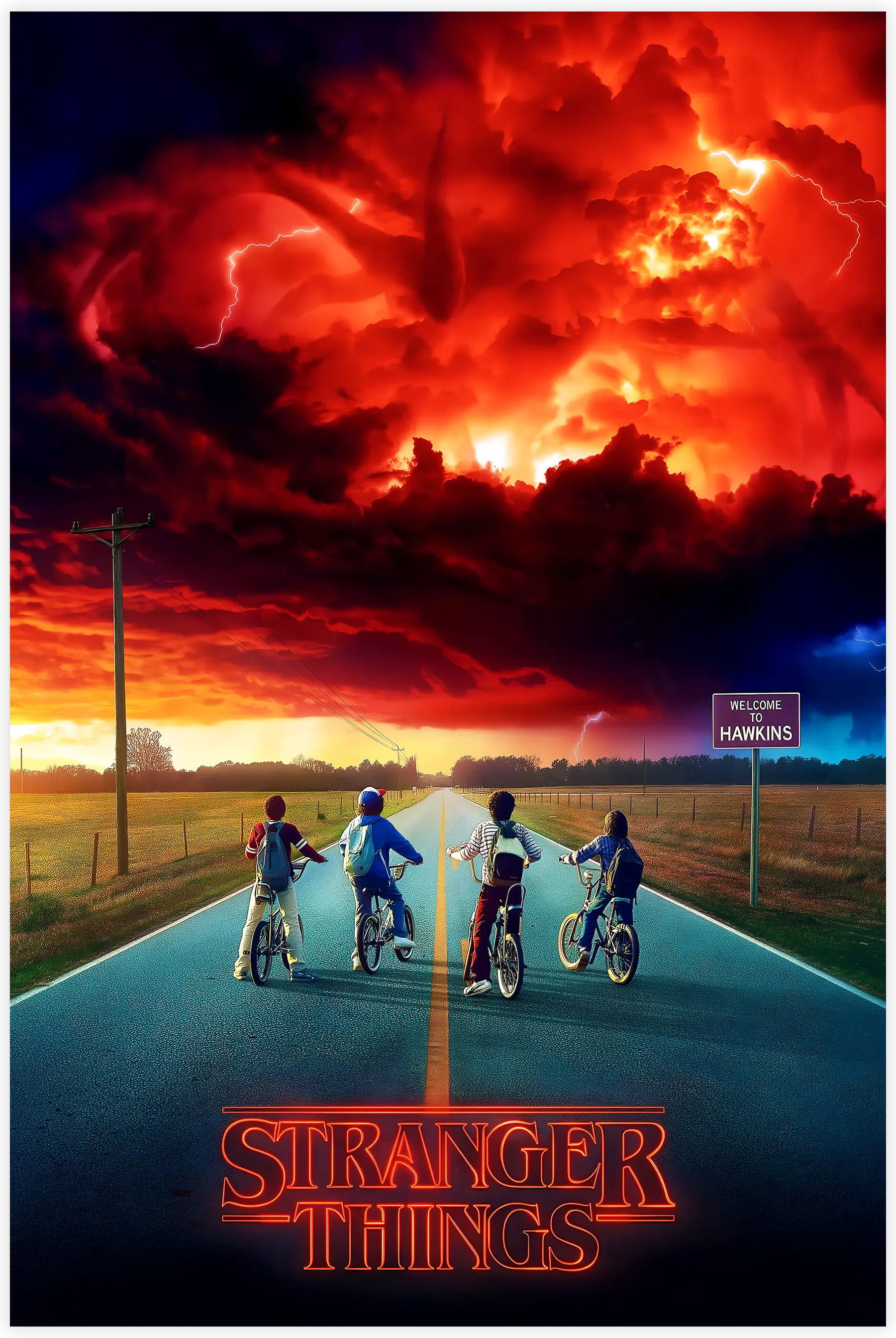 Tableau Stranger Things Les Explorateurs A Vélo