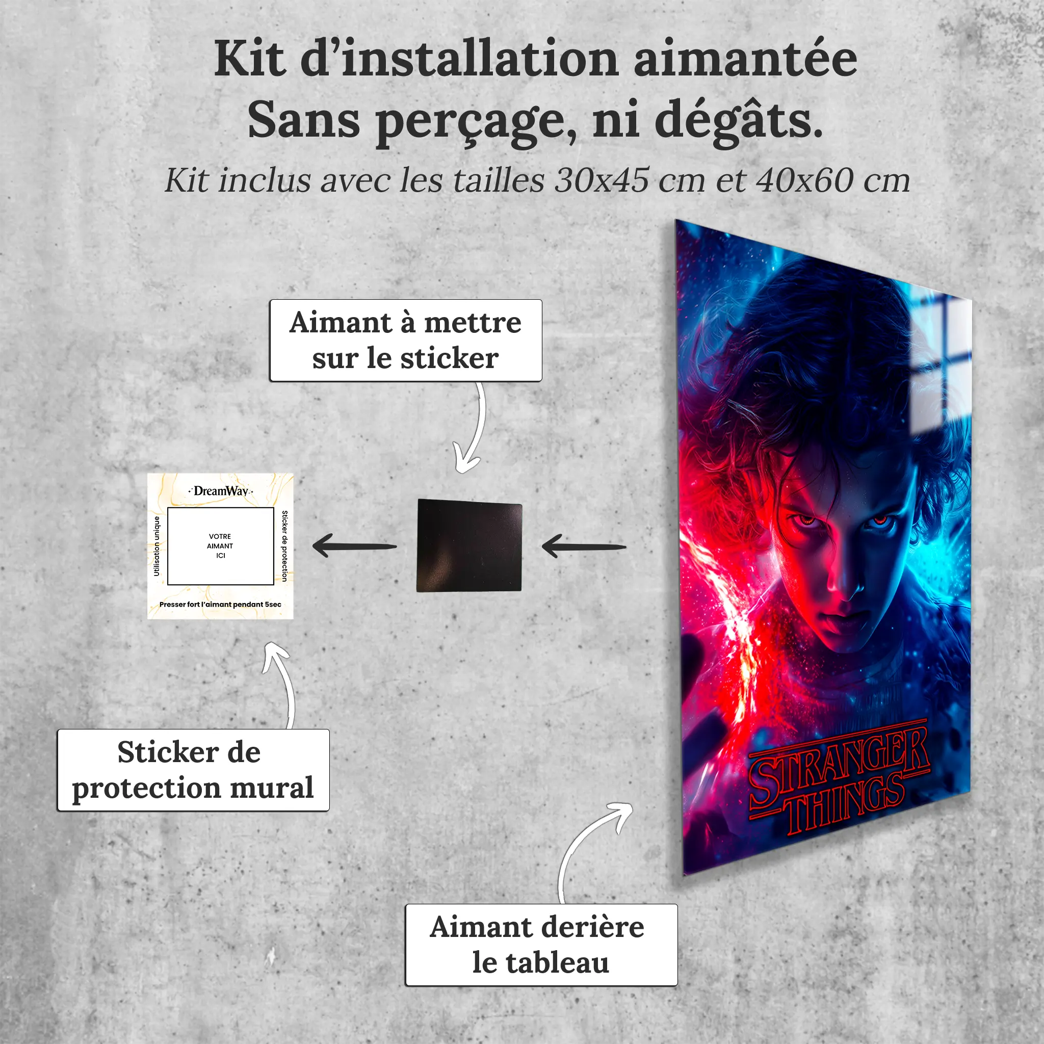 tableau-stanger-things-onze-avec-installation-aimantee | DreamWay