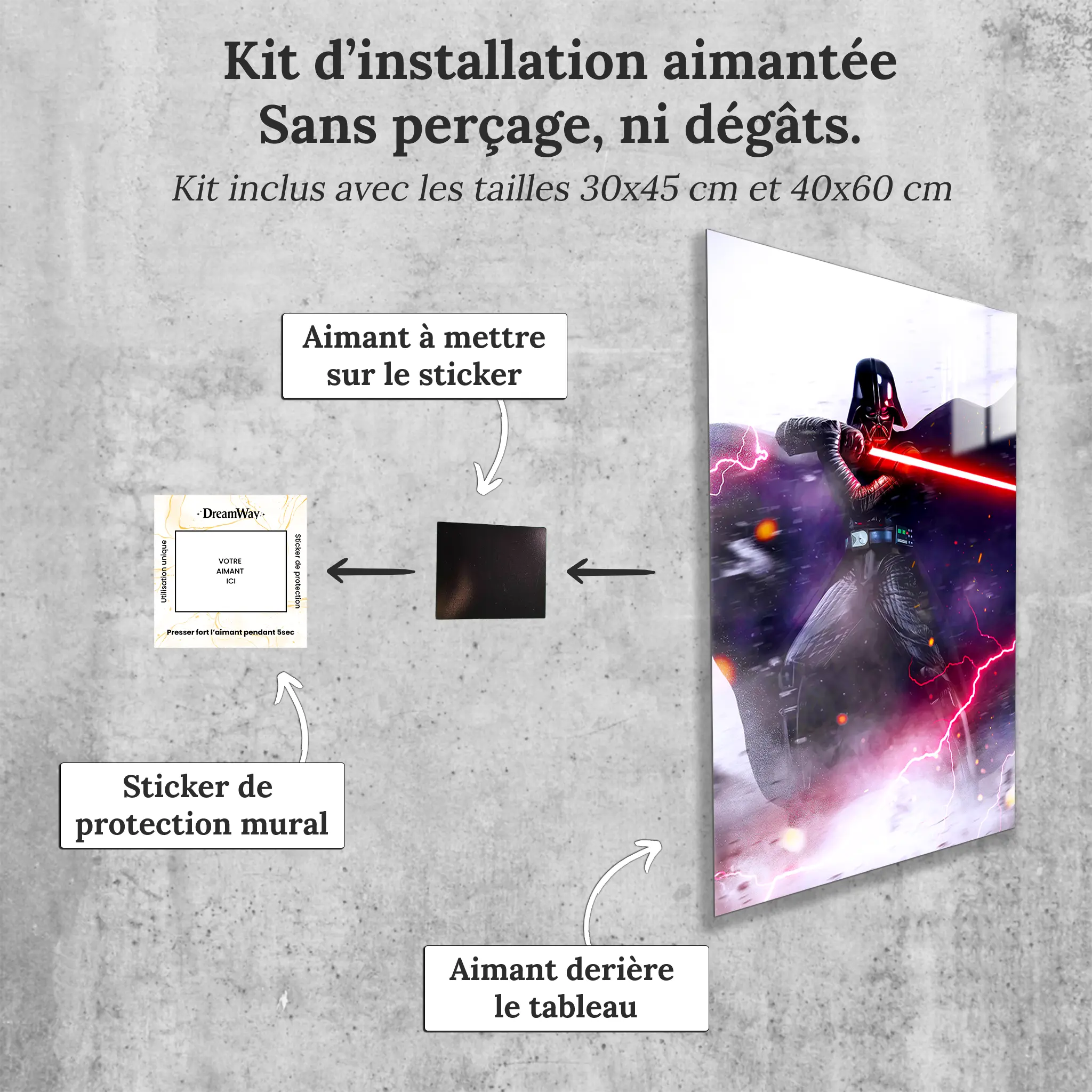 tableau-star-wars-dark-vador-avec-installation-aimantee | DreamWay