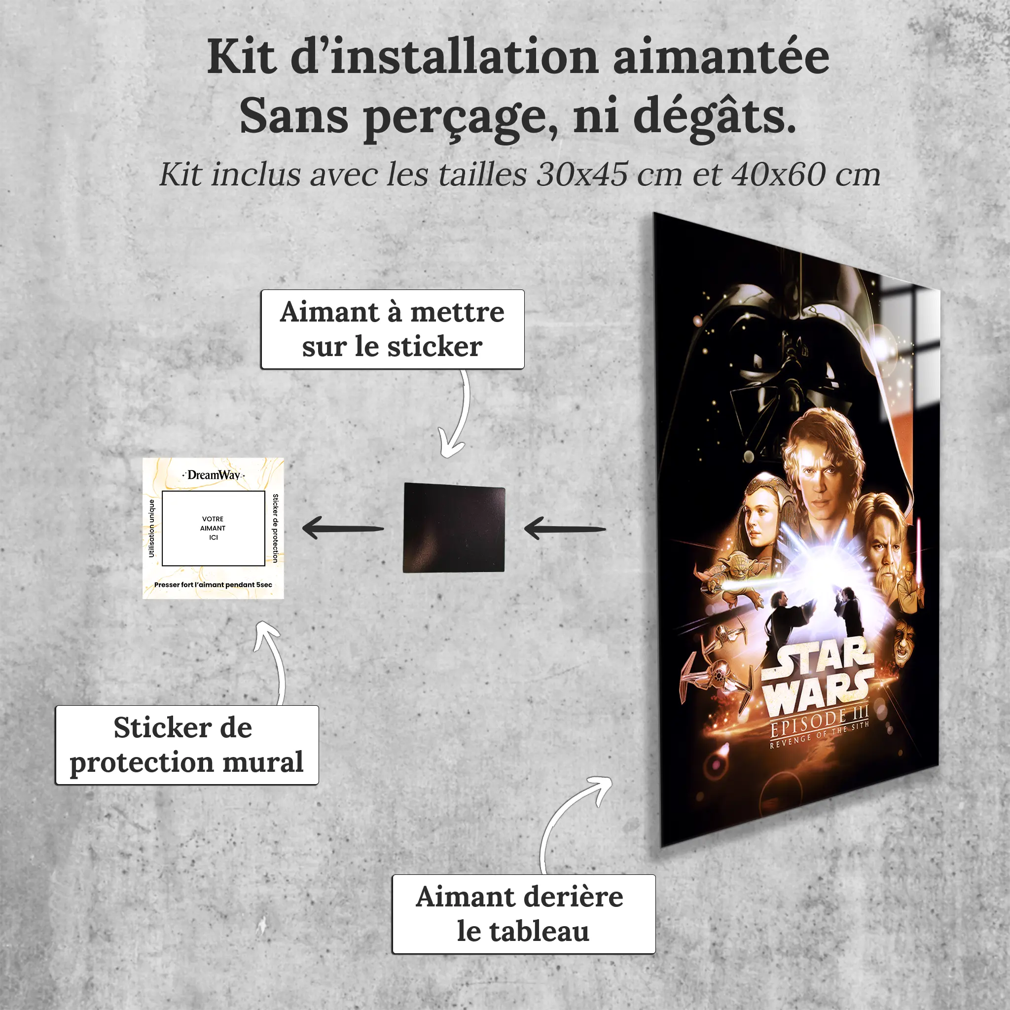 tableau-star-wars-la-revanche-des-sith-avec-installation-aimantee | DreamWay