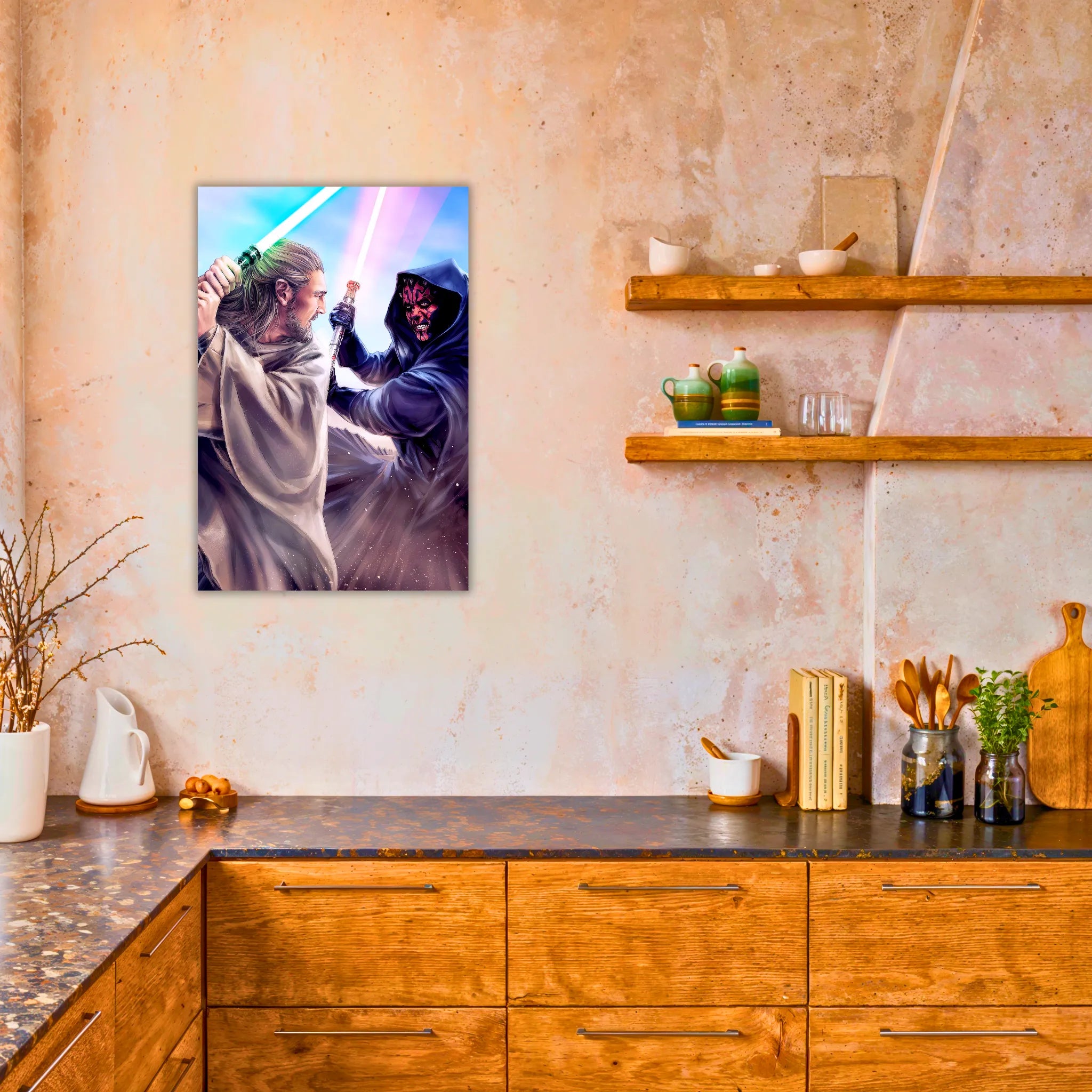 Tableau Qui Gon Jinn VS Dark Maul