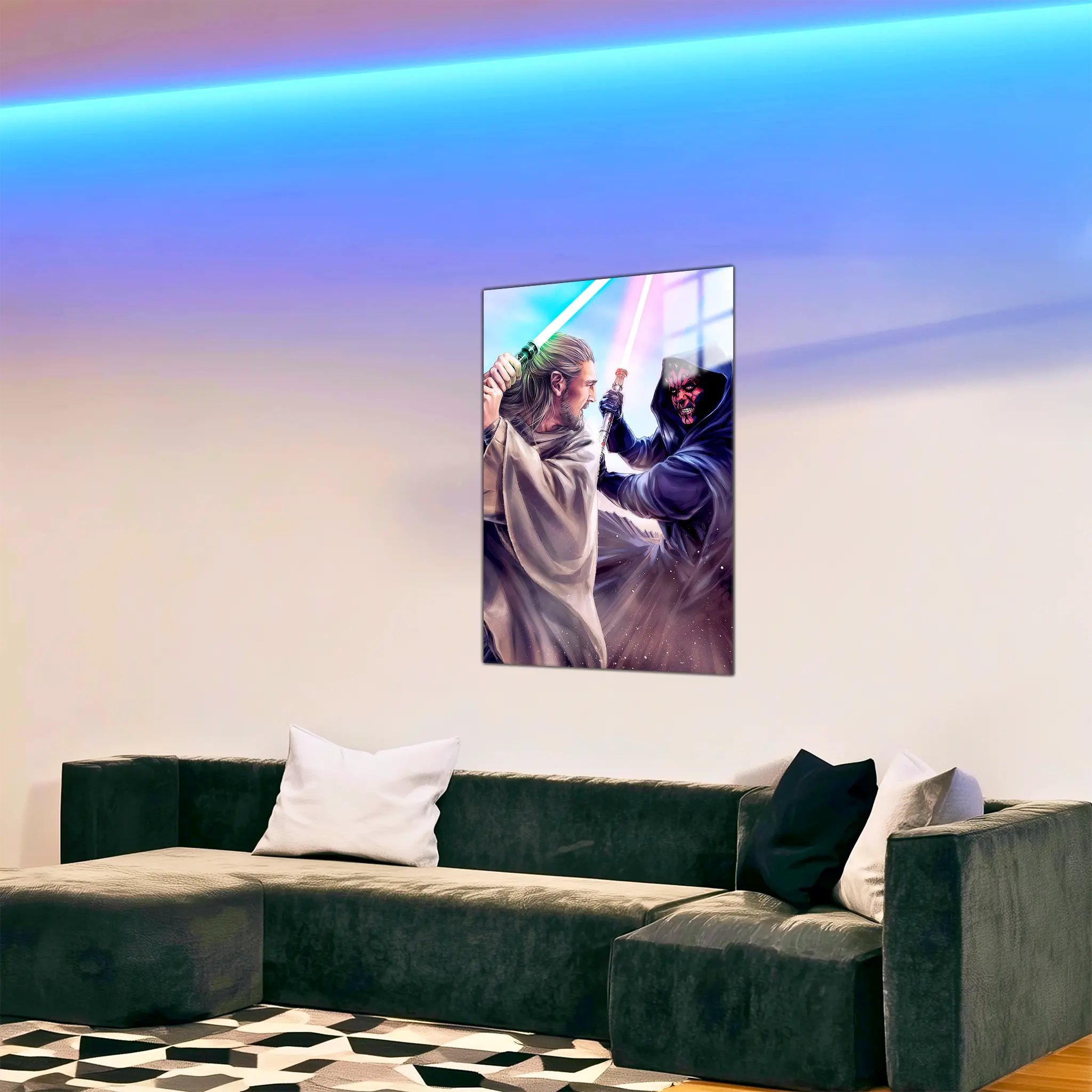 tableau-star-wars-qui-gon-vs-dark-maul-dans-le-salon | DreamWay