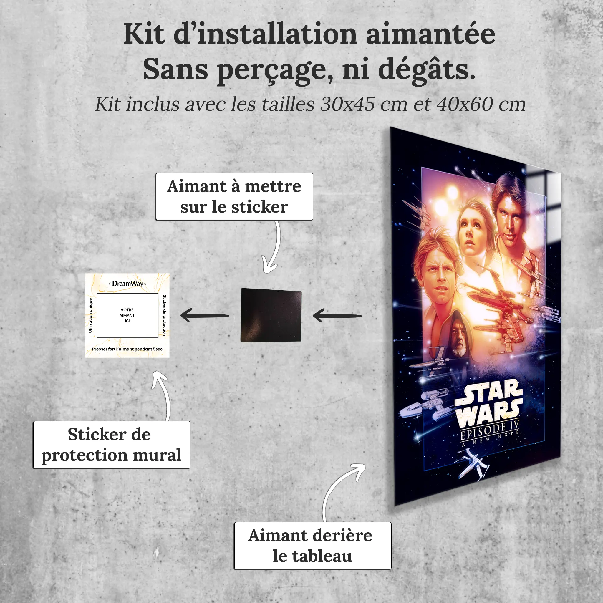 tableau-star-wars-un-nouveau-espoir-avec-installation-aimantee | DreamWay