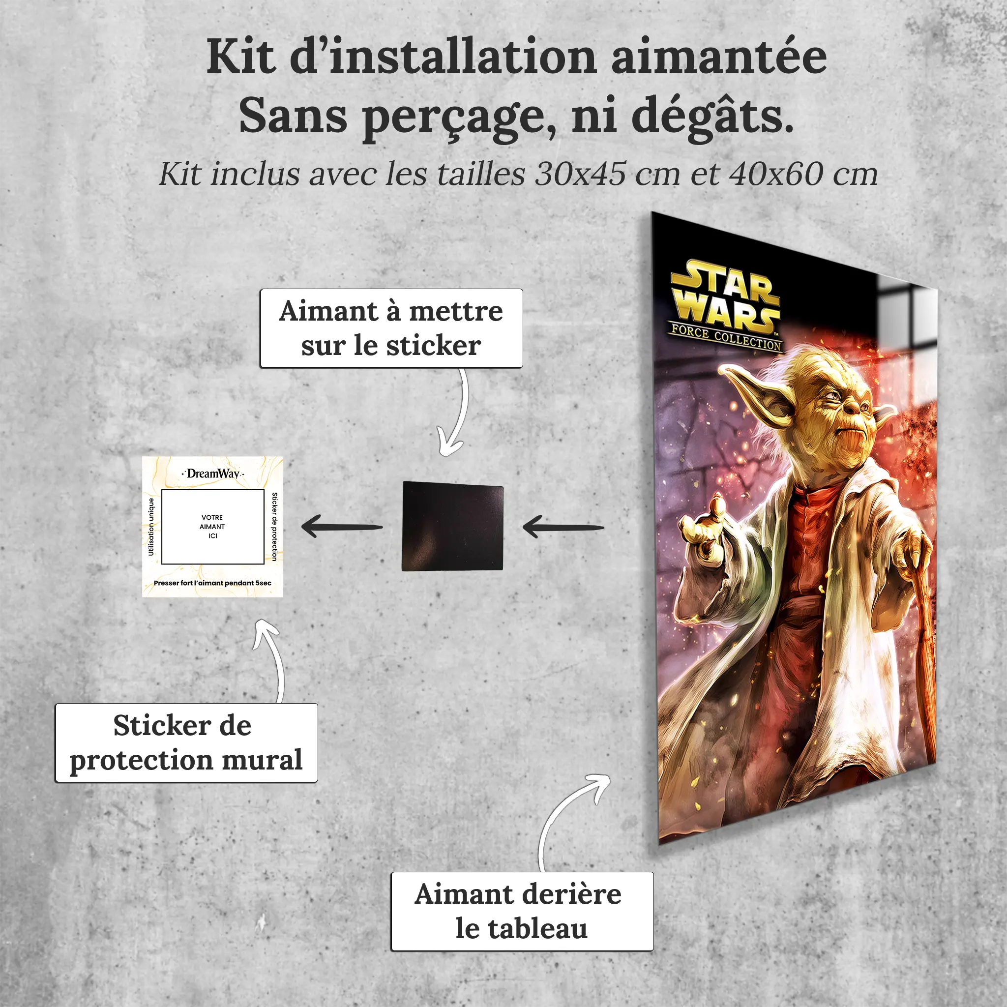 tableau-star-wars-yoda-avec-installation-aimantee | DreamWay