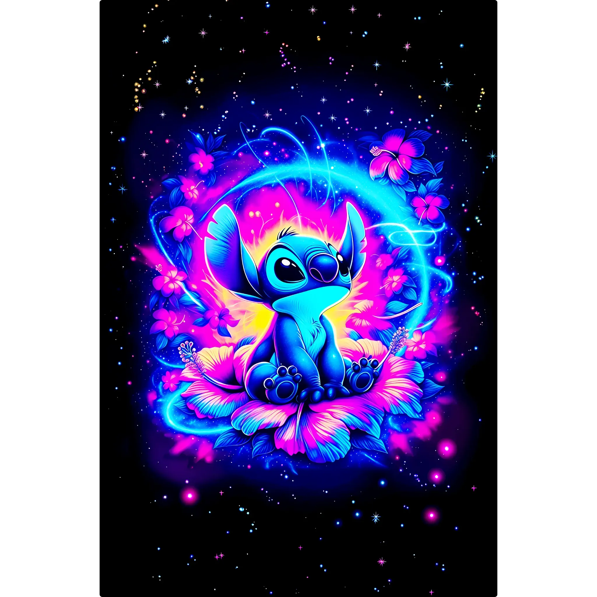 Tableau Stitch Étoile Coloré