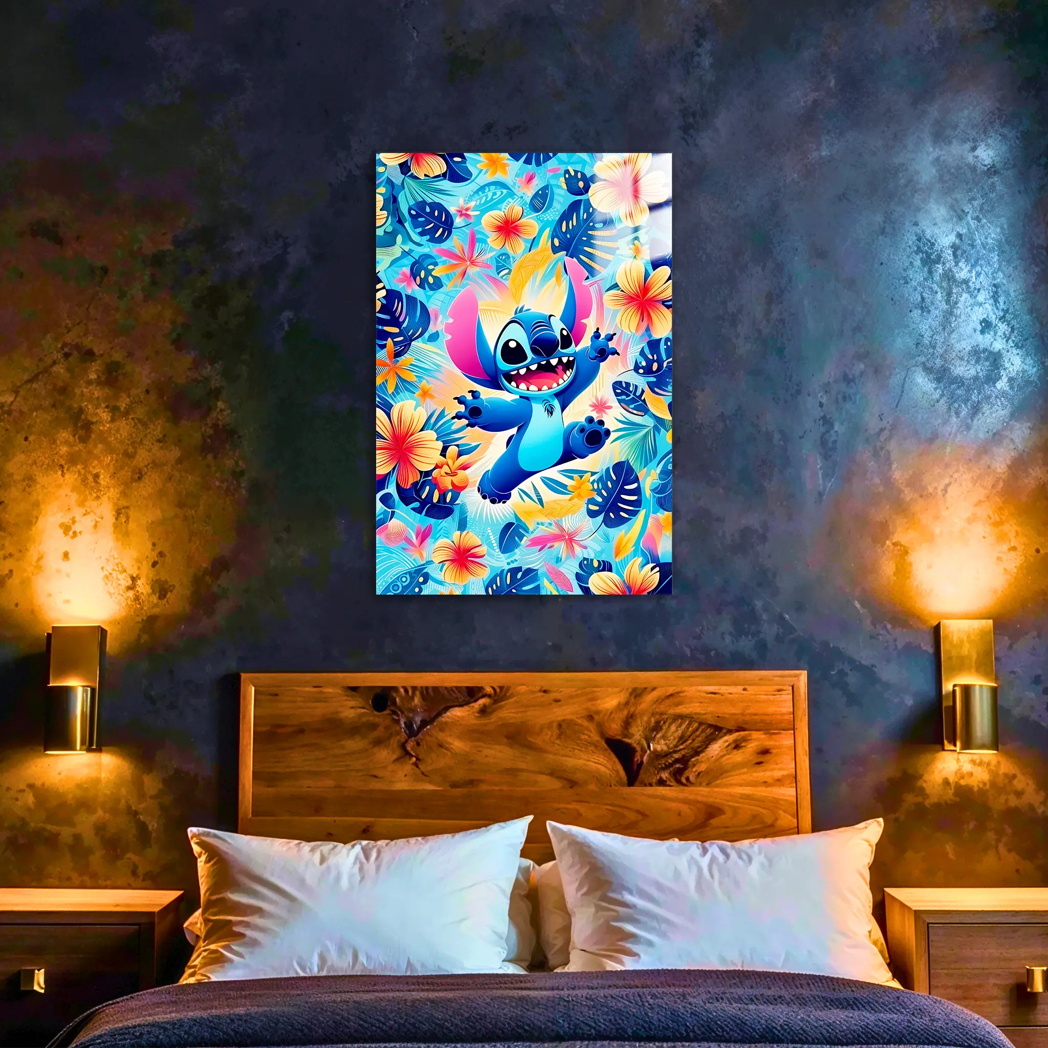 tableau-stitch-fleuri-dans-la-chambre | DreamWay