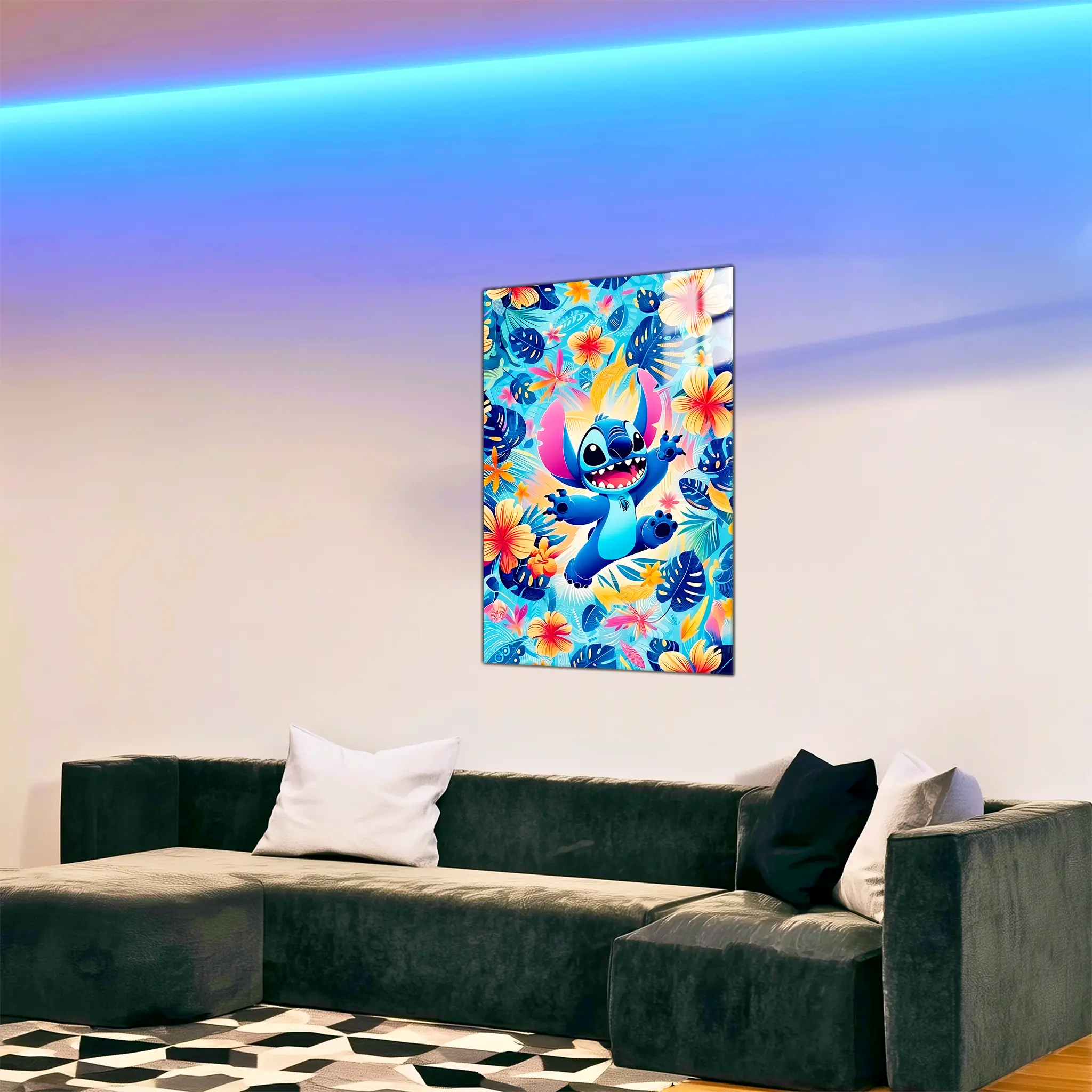 tableau-stitch-fleuri-dans-le-salon | DreamWay