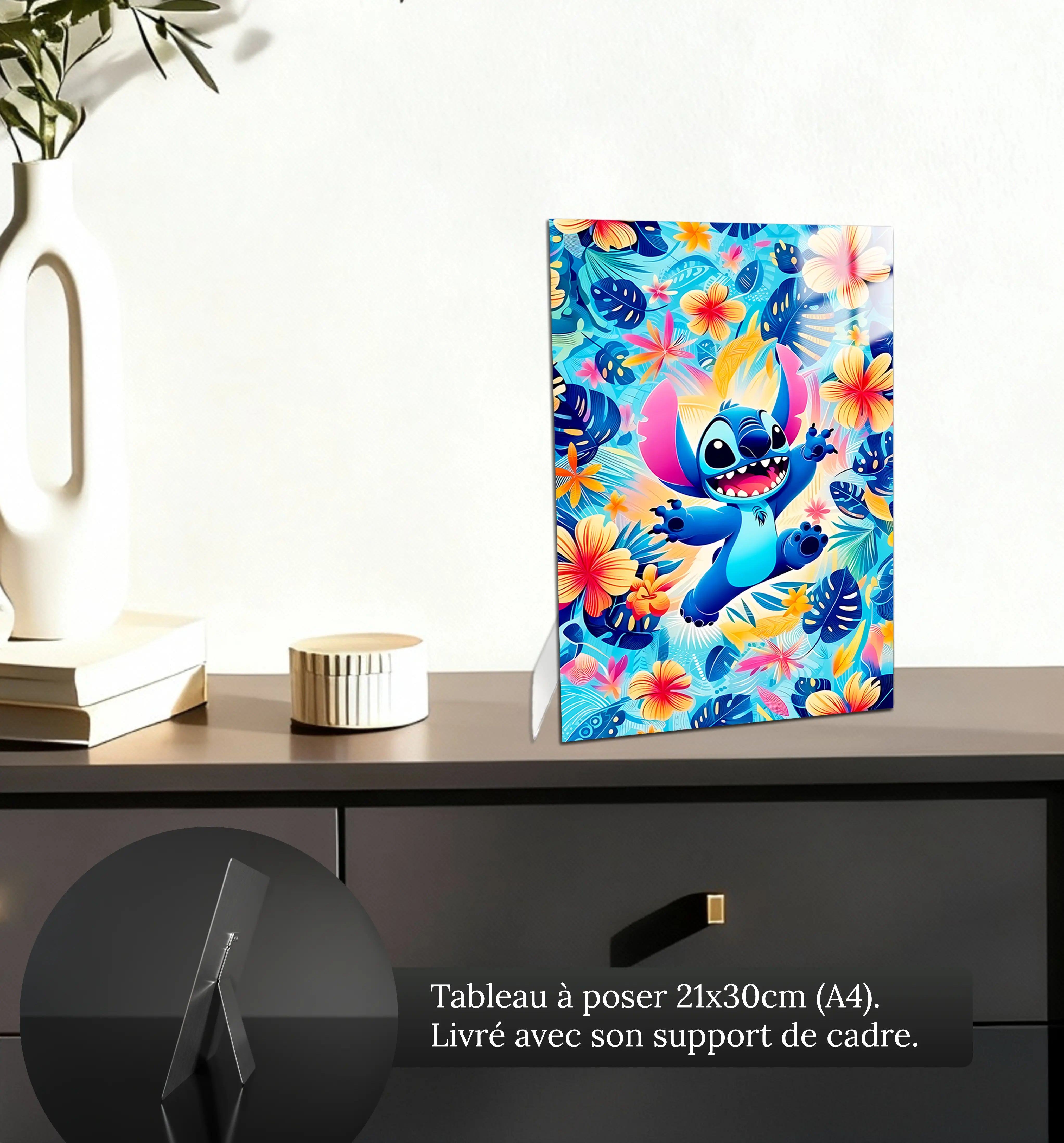 tableau-stitch-fleuri-petit-format-a-poser-sur-meuble | DreamWay