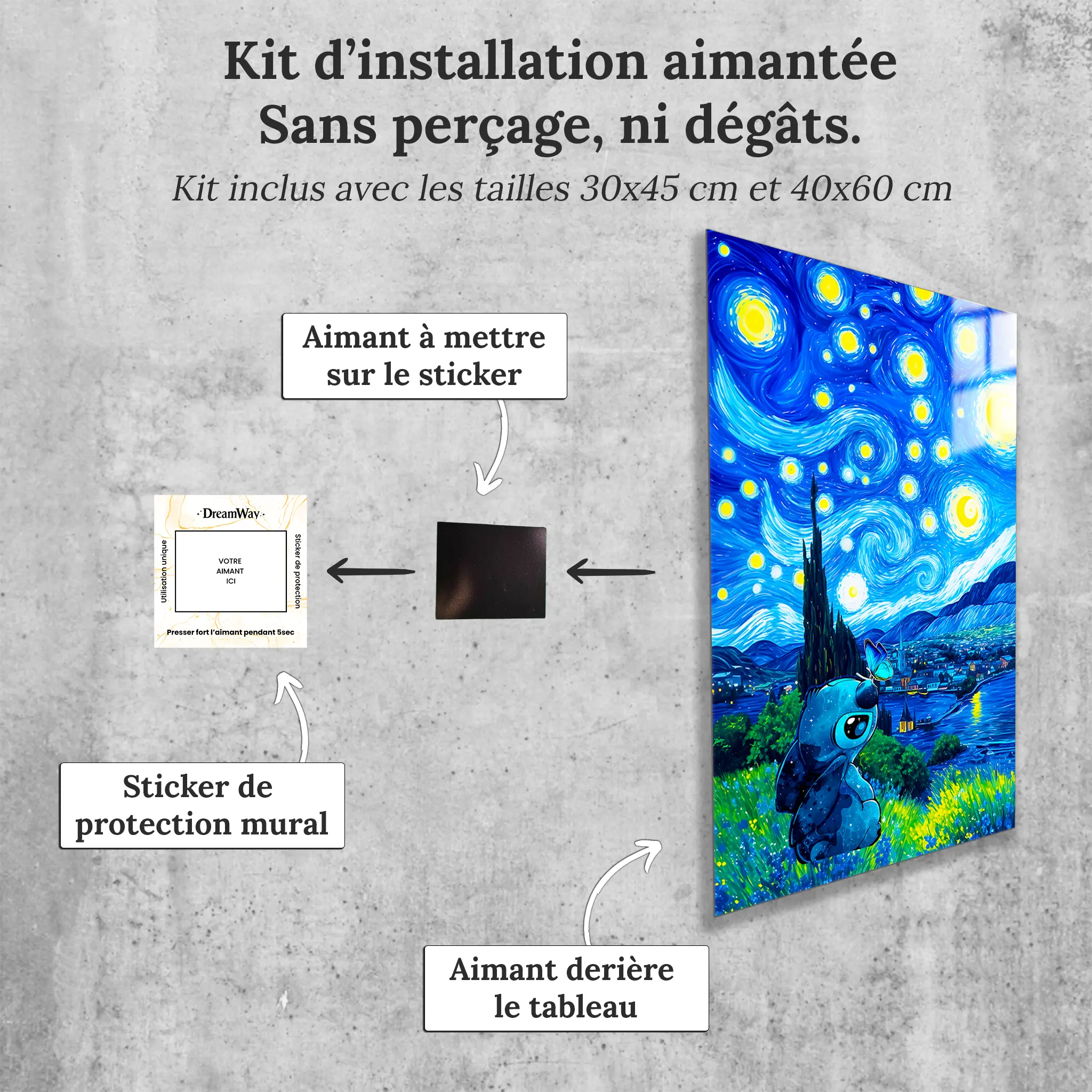 tableau-stitch-nuit-etoilee-avec-installation-aimantee | DreamWay