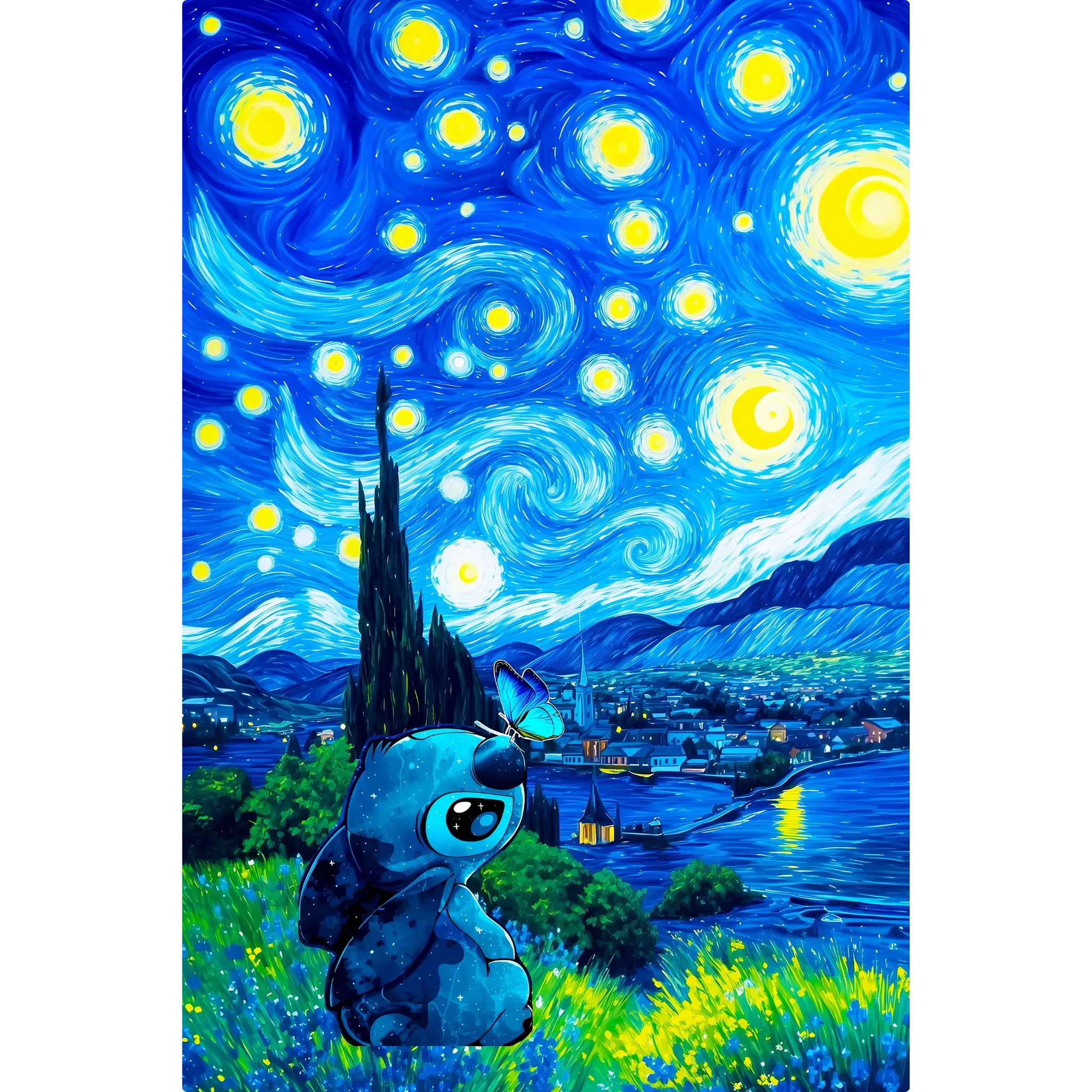 Tableau Stitch Nuit Étoilée