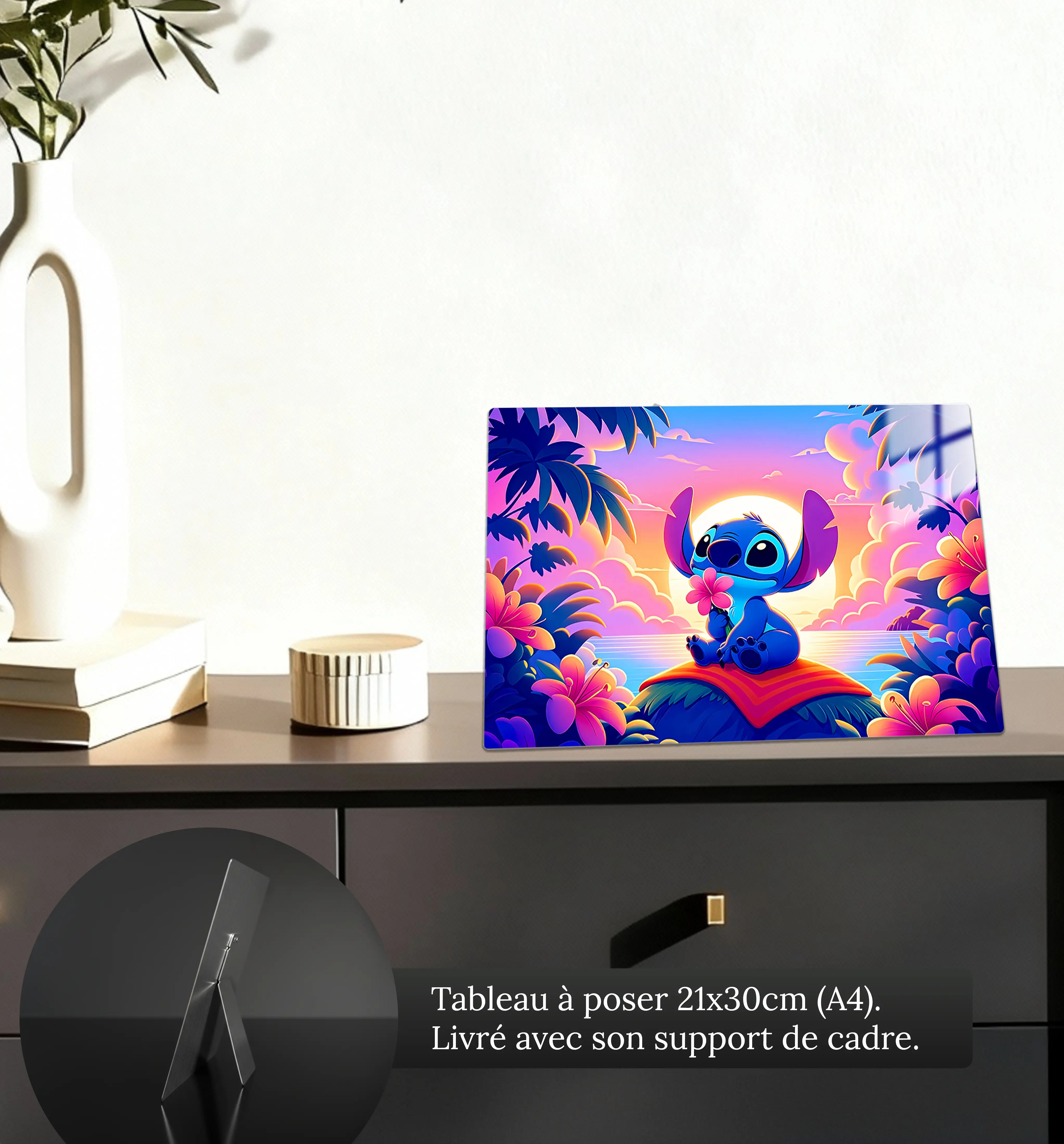 tableau-stitch-plage-paysage-petit-format-a-poser-sur-meuble | DreamWay