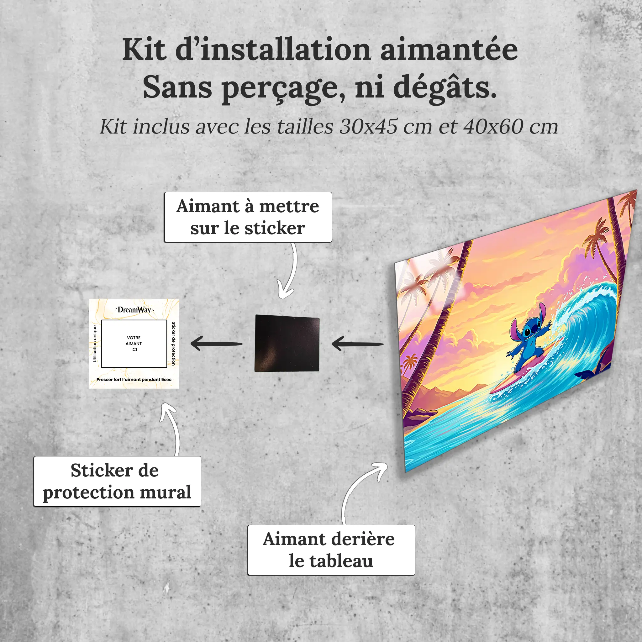tableau-stitch-surf-avec-installation-aimantee | DreamWay