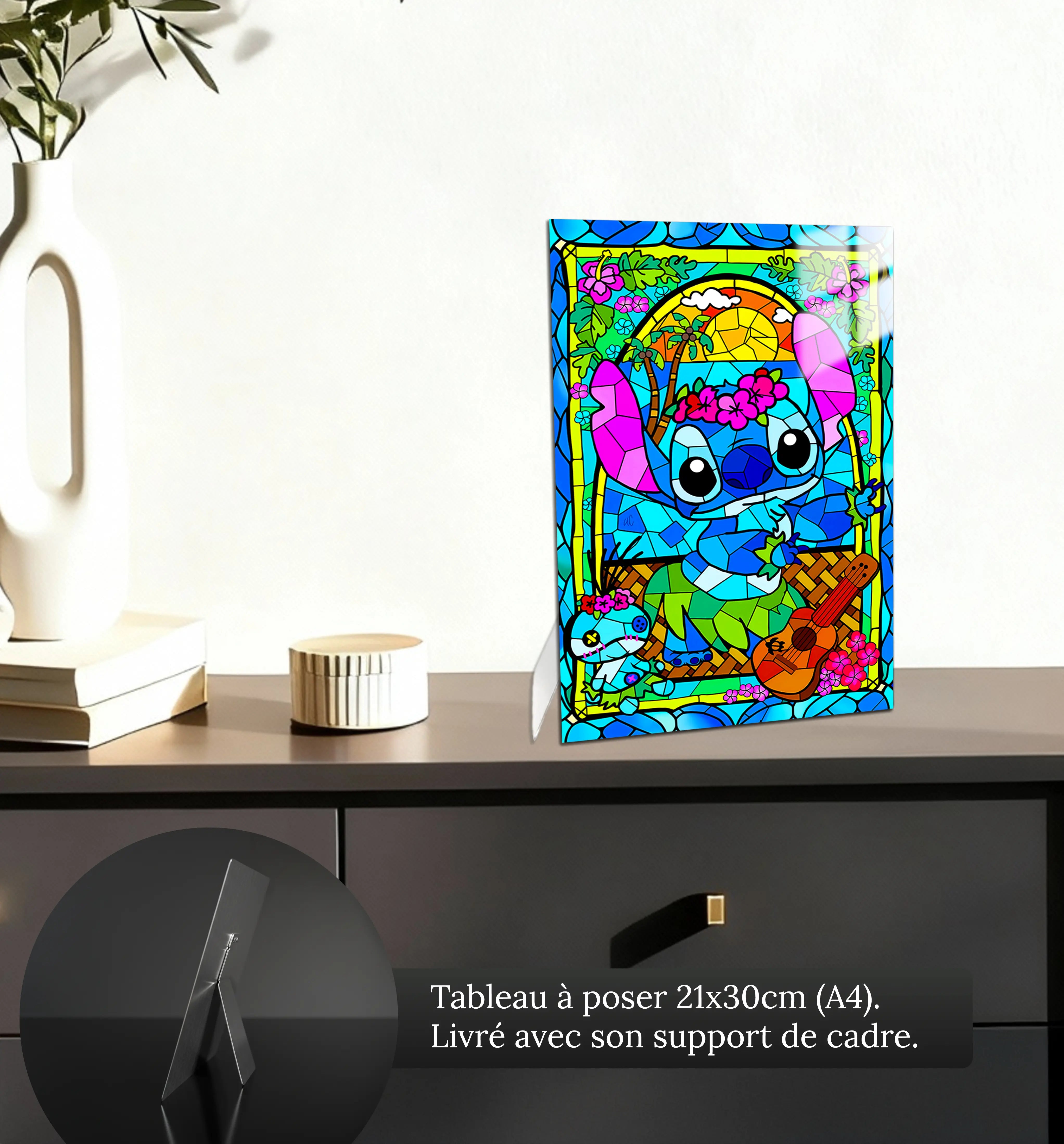 tableau-stitch-vitrail-petit-format-a-poser-sur-meuble | DreamWay