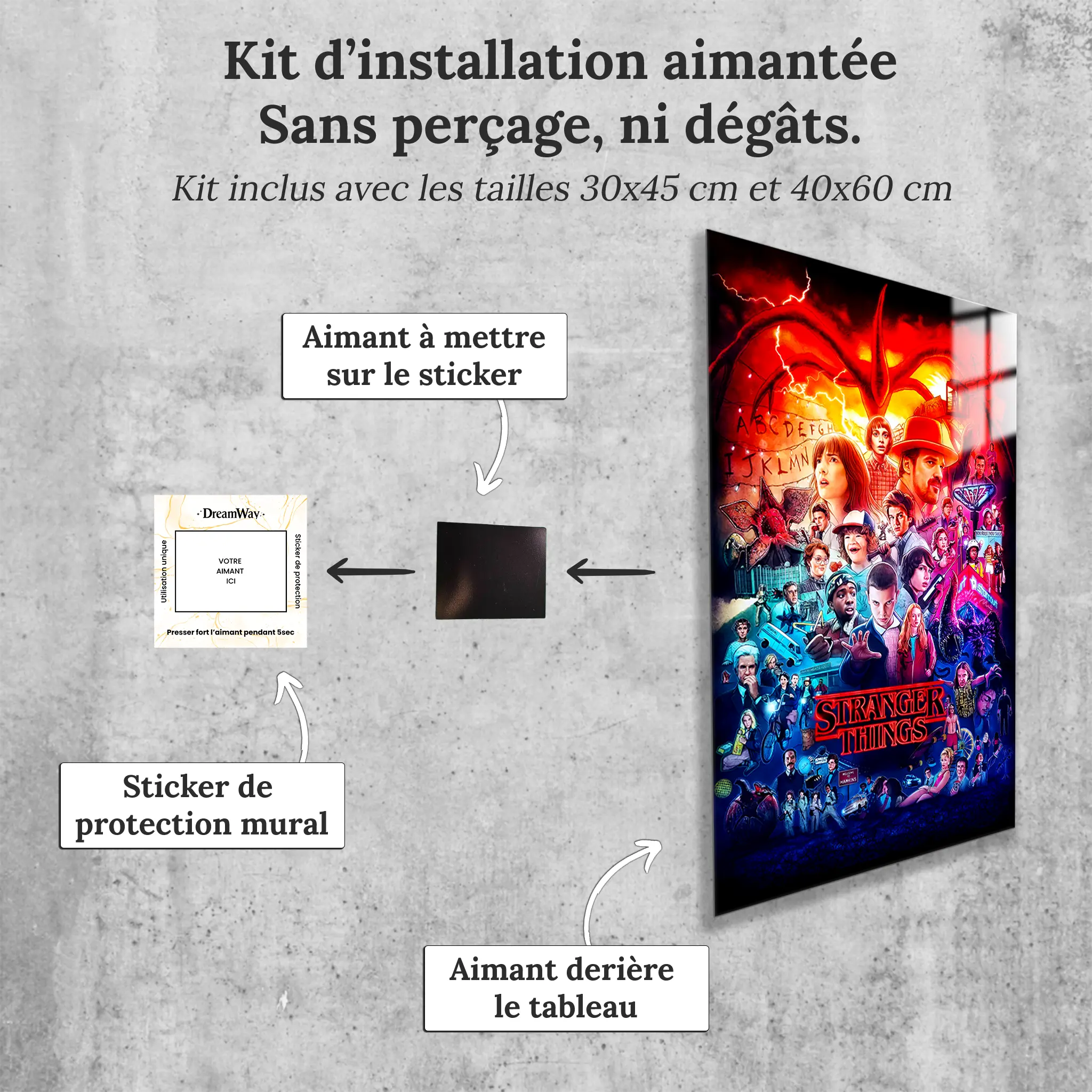 tableau-stranger-things-affiche-avec-installation-aimantee | DreamWay