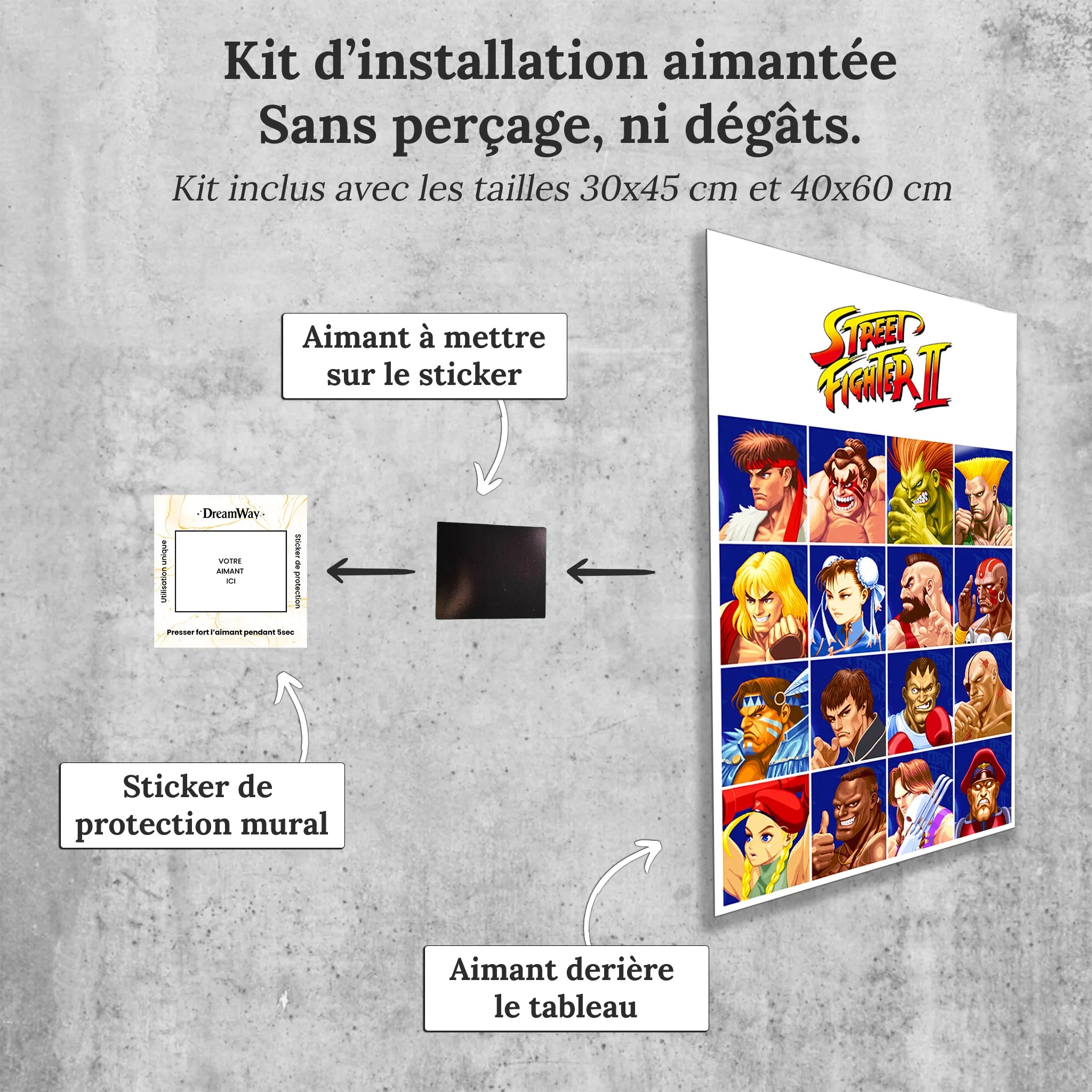 Tableau Street Fighter II Affiche