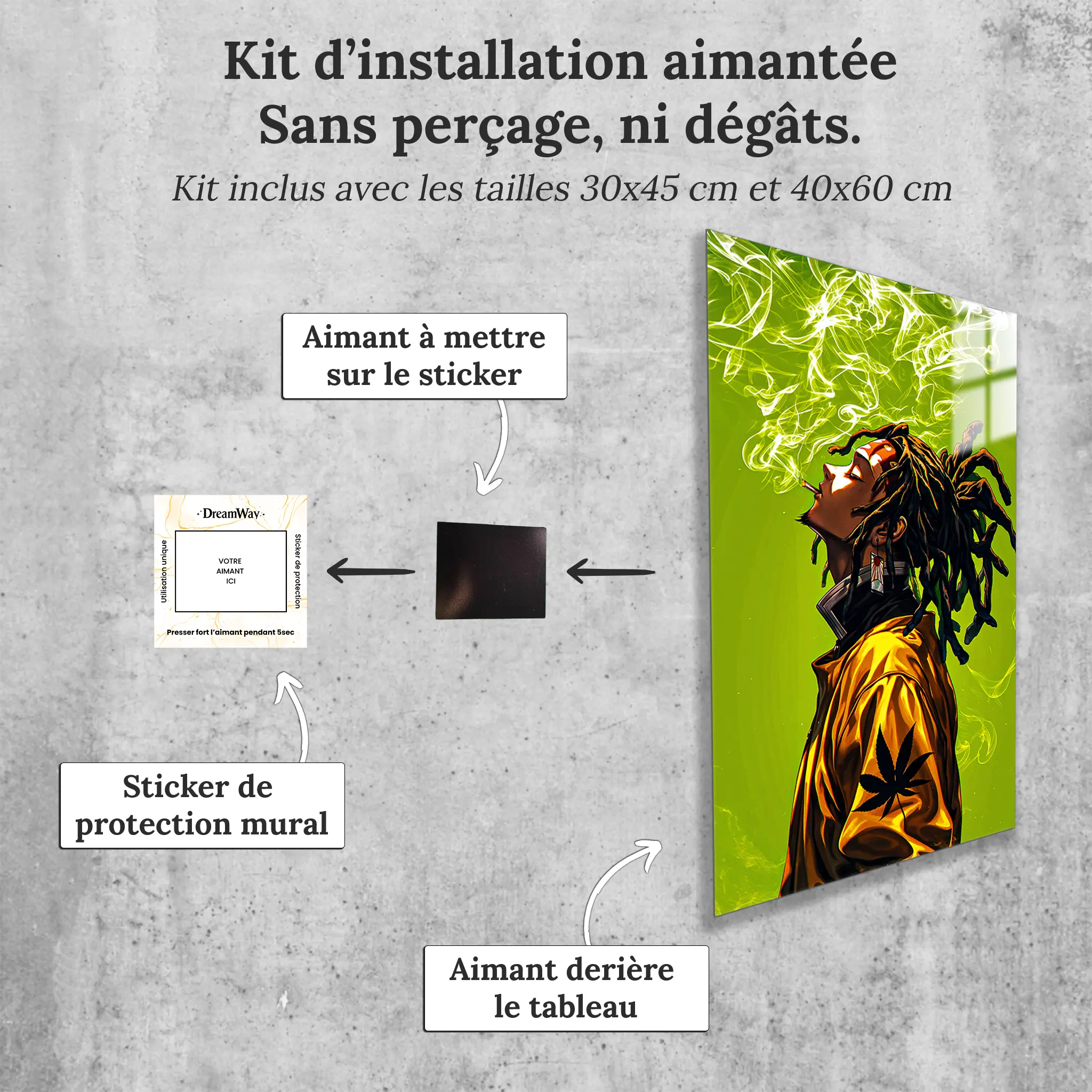 tableau-tanjiro-reggae-avec-installation-aimantee | DreamWay