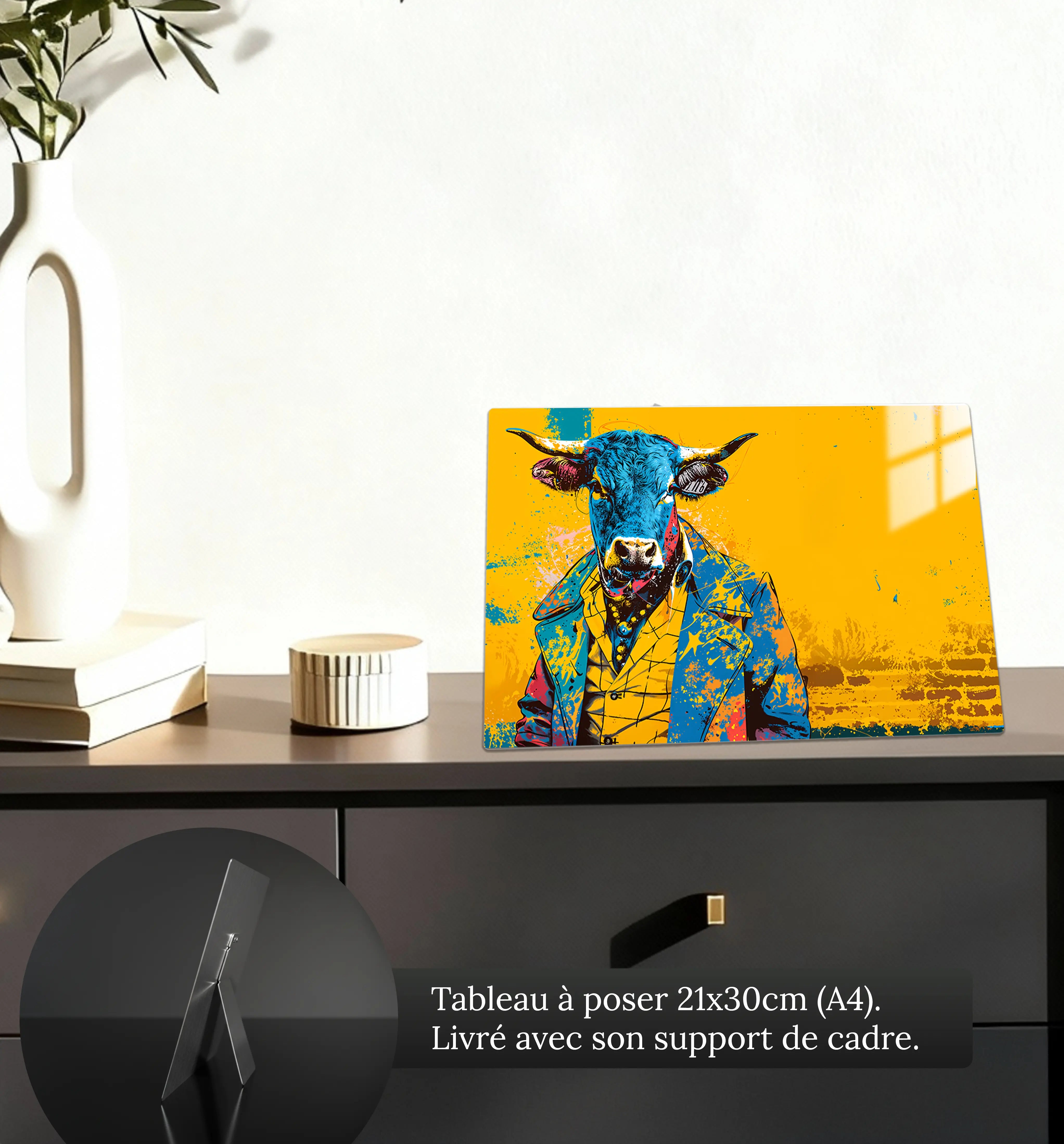 tableau-taureau-pop-art-petit-format-a-poser-sur-meuble | DreamWay