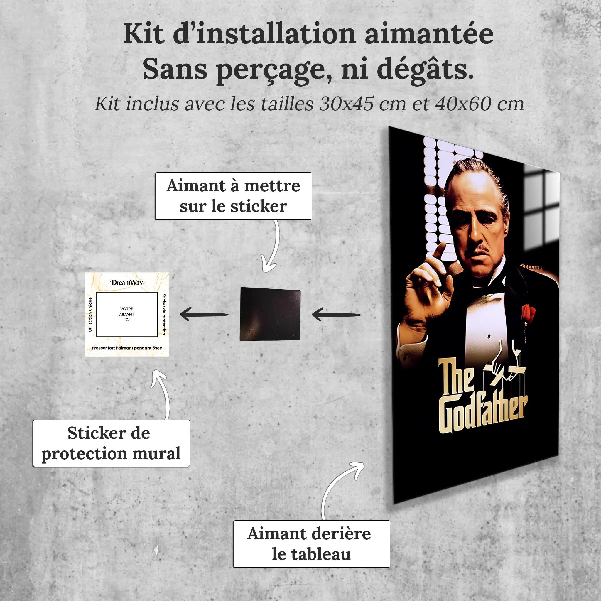 tableau-the-godfather-affiche-avec-installation-aimantee | DreamWay