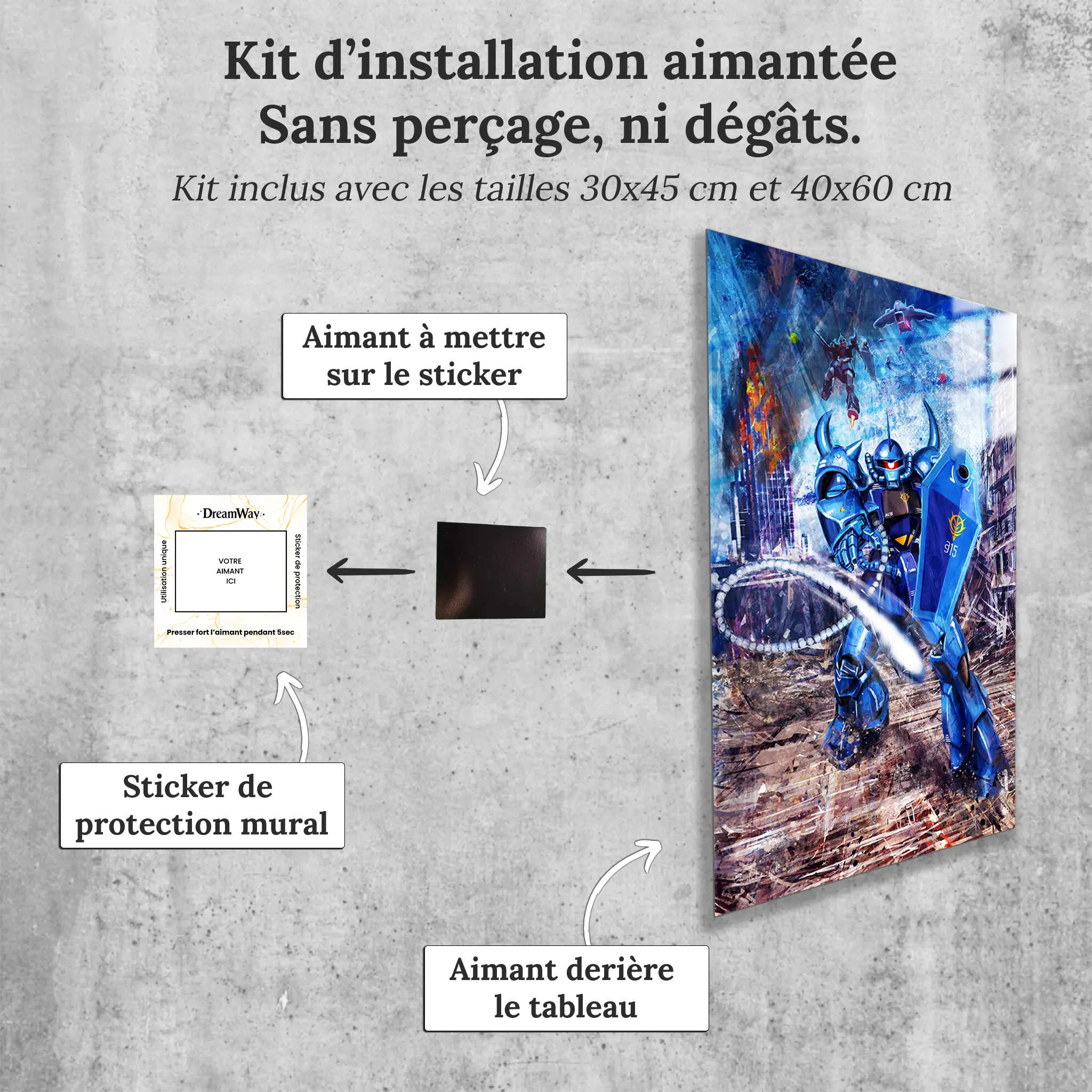 tableau-the-gundam-gouf-torino-lingotto-avec-installation-aimantee | DreamWay