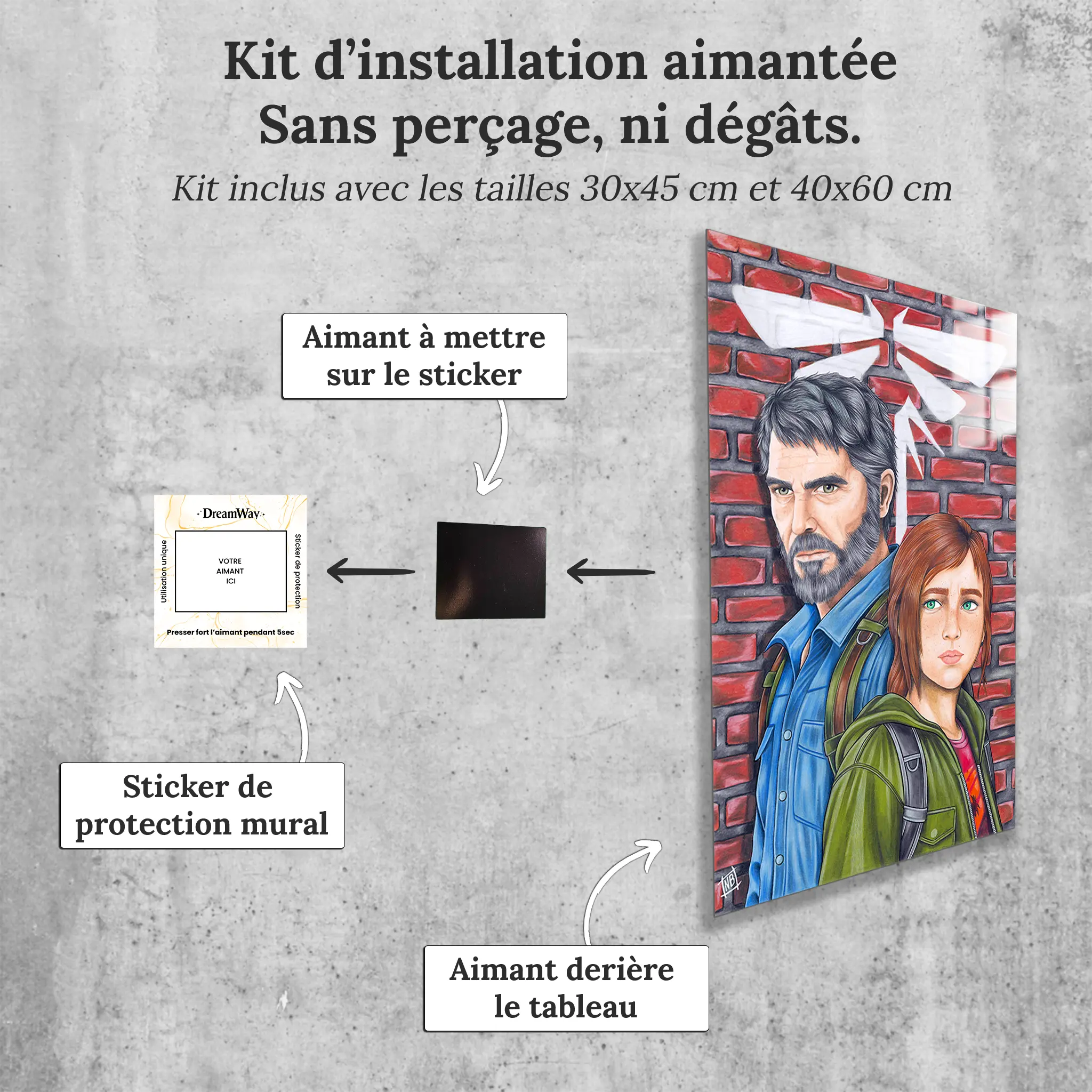 tableau-the-last-of-us-joel-et-ellie-avec-installation-aimantee | DreamWay