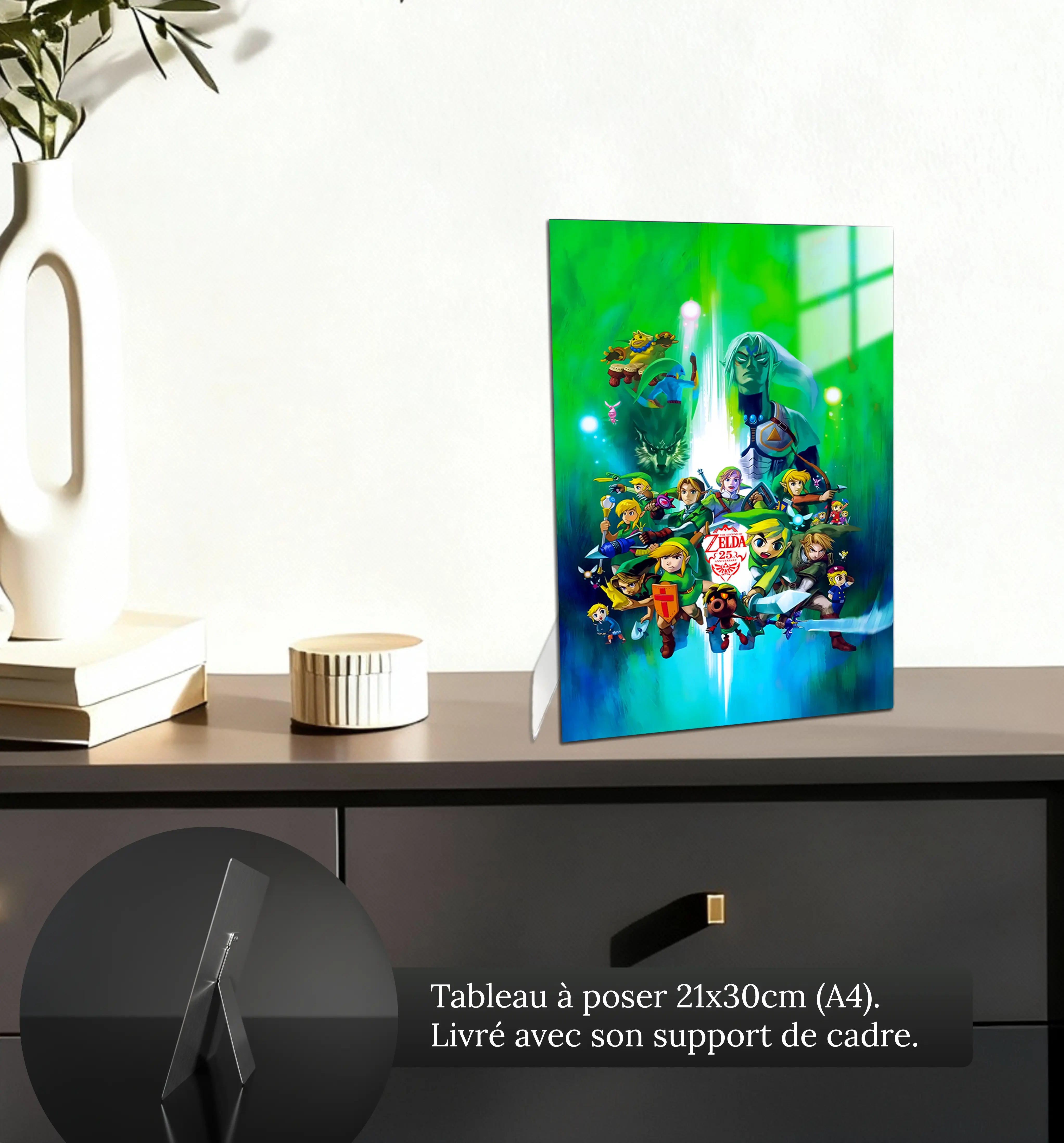 tableau-the-legend-of-zelda-25-ans-anniversaire-petit-format-a-poser-sur-meuble | DreamWay