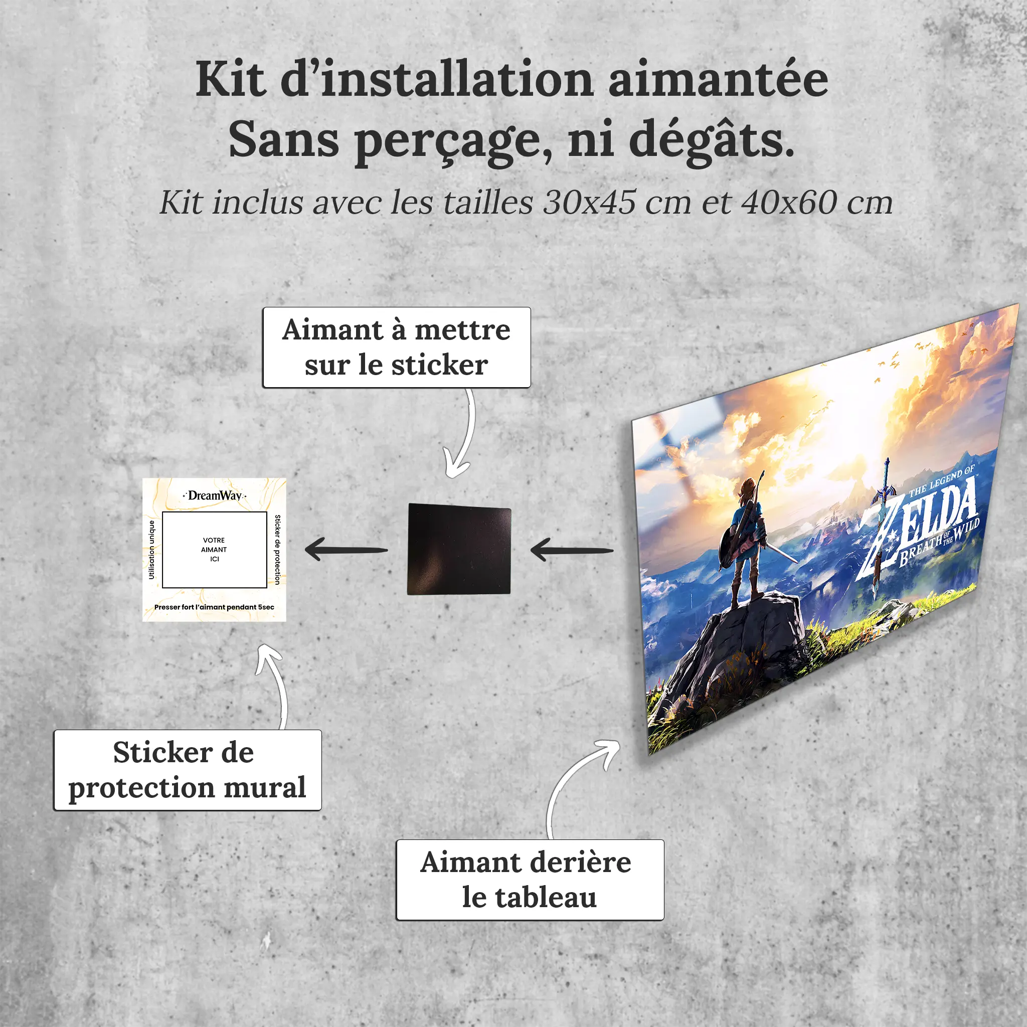 tableau-the-legend-of-zelda-breath-of-the-wild-paysage-avec-installation-aimantee | DreamWay