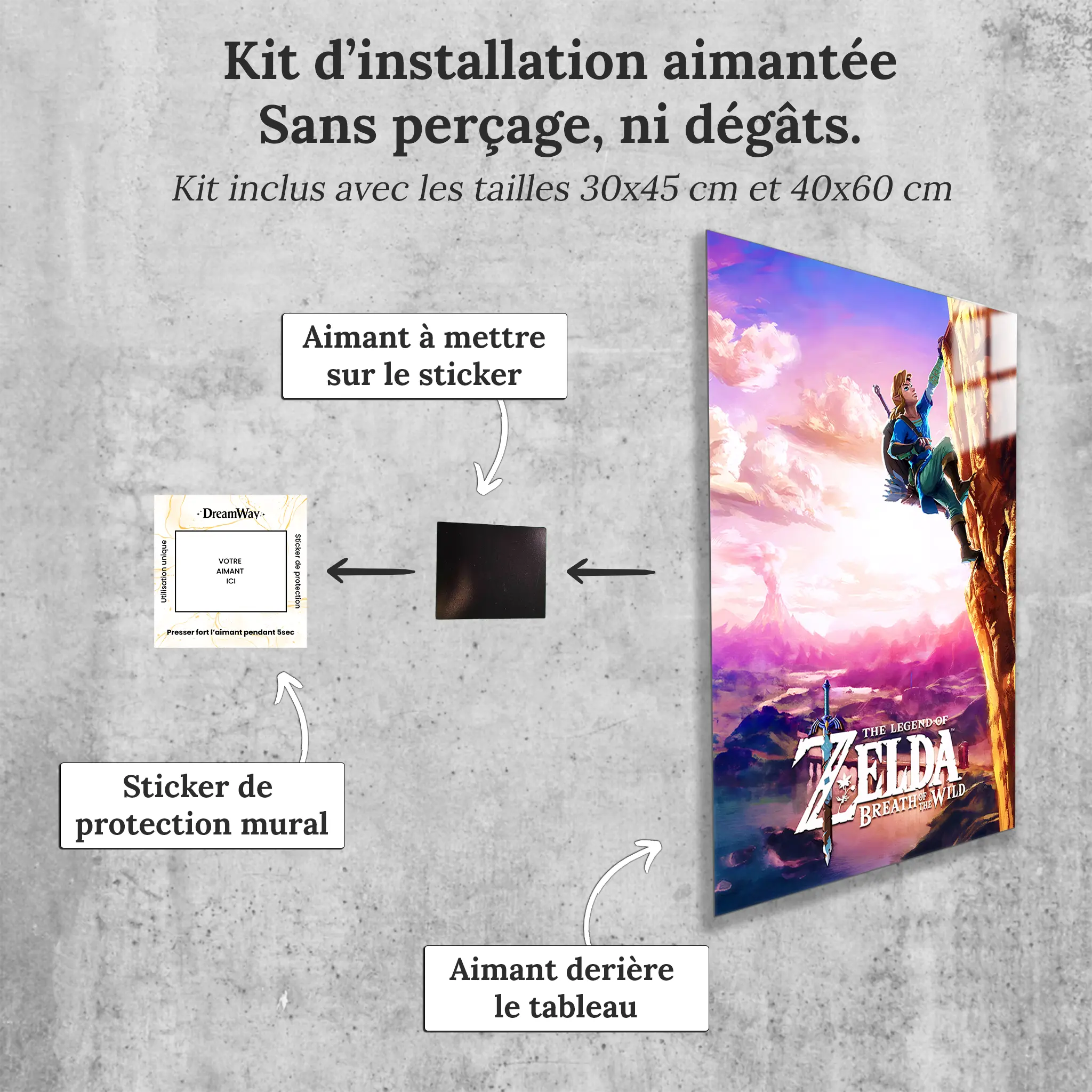 tableau-the-legend-of-zelda-breath-of-wild-avec-installation-aimantee | DreamWay