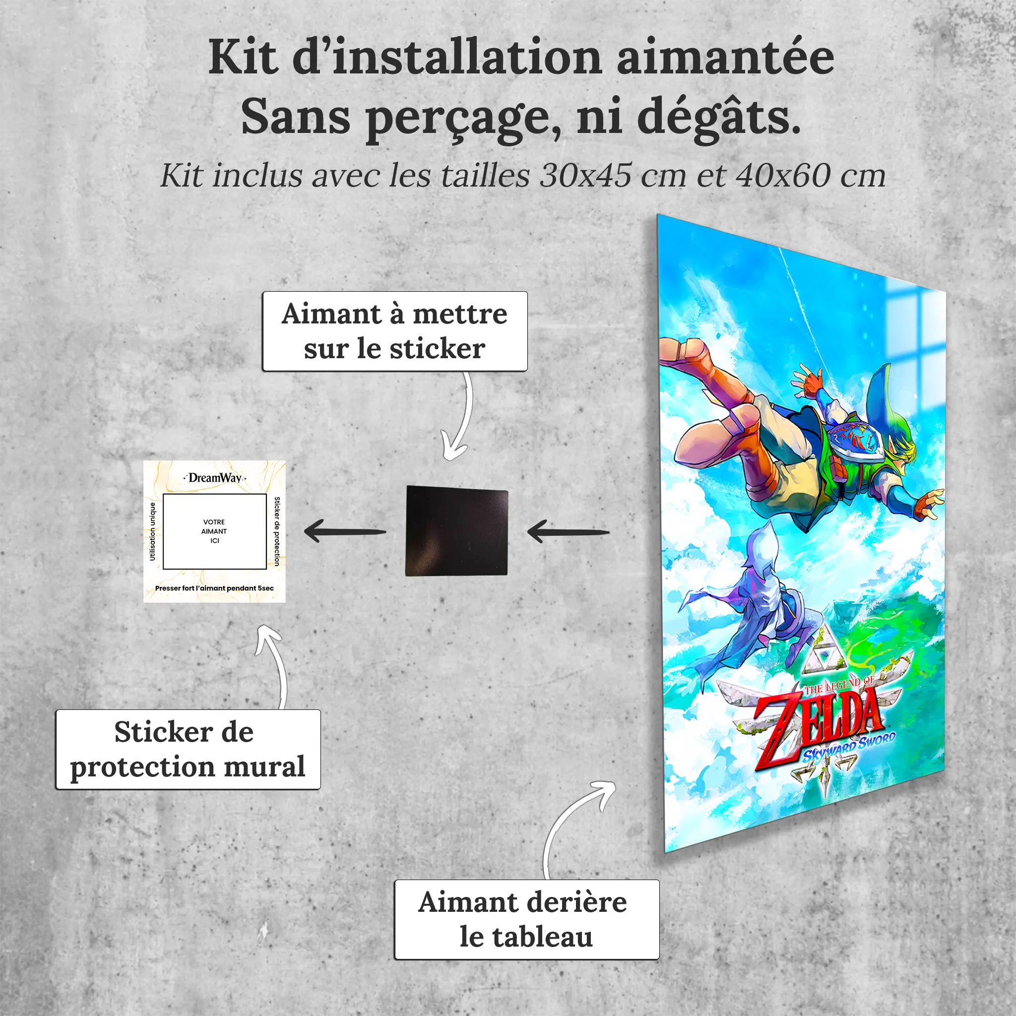 tableau-the-legend-of-zelda-skyward-sword-avec-installation-aimantee | DreamWay