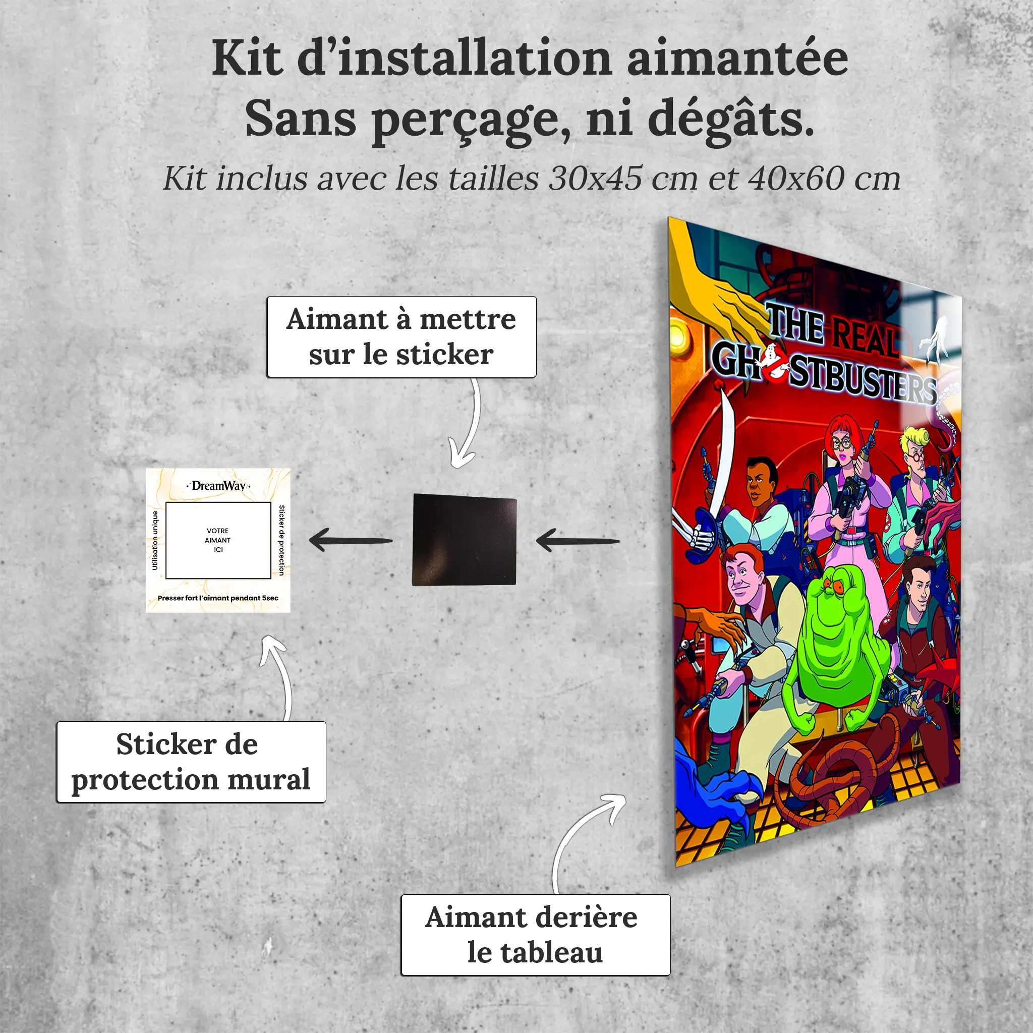 tableau-the-real-ghostbusters-affiche-avec-installation-aimantee | DreamWay