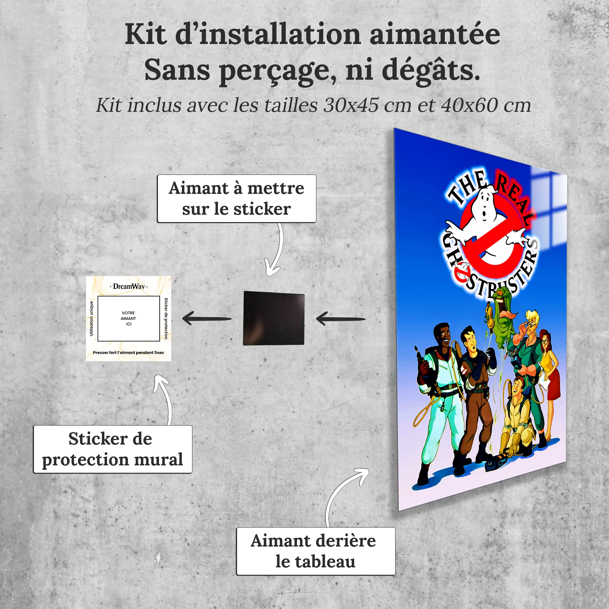 tableau-the-real-ghostbusters-logo-avec-installation-aimantee | DreamWay