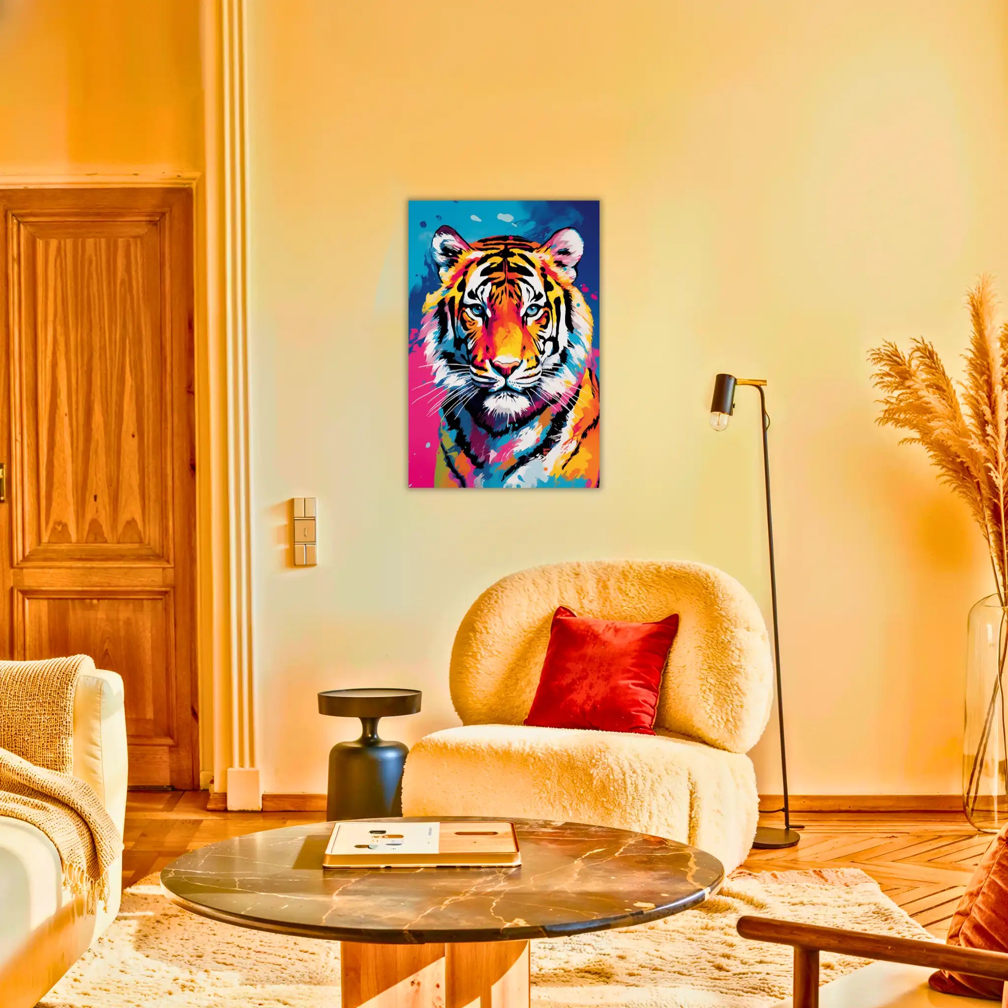 tableau-tigre-pop-art-au-salon | DreamWay