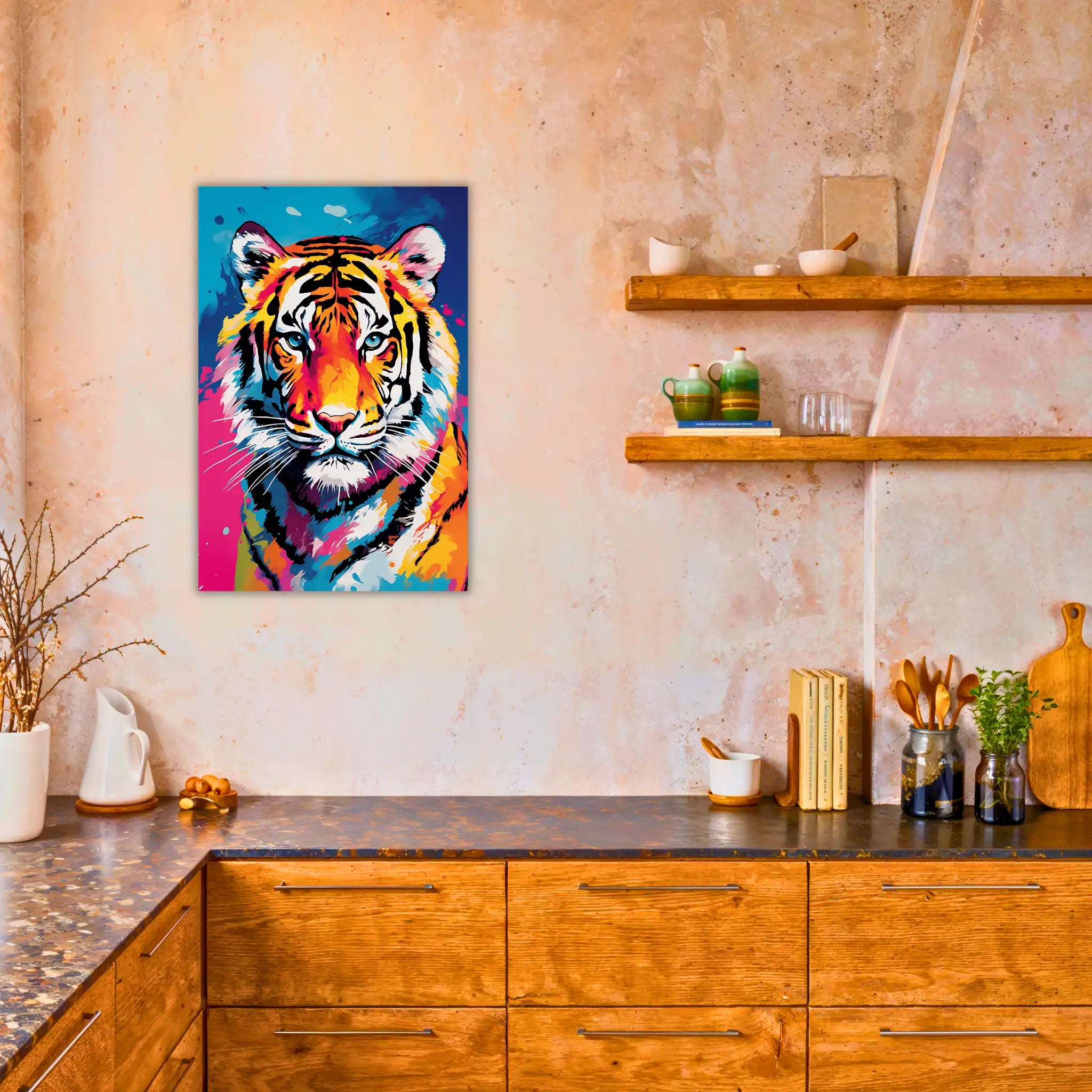 tableau-tigre-pop-art-dans-la-cuisine | DreamWay