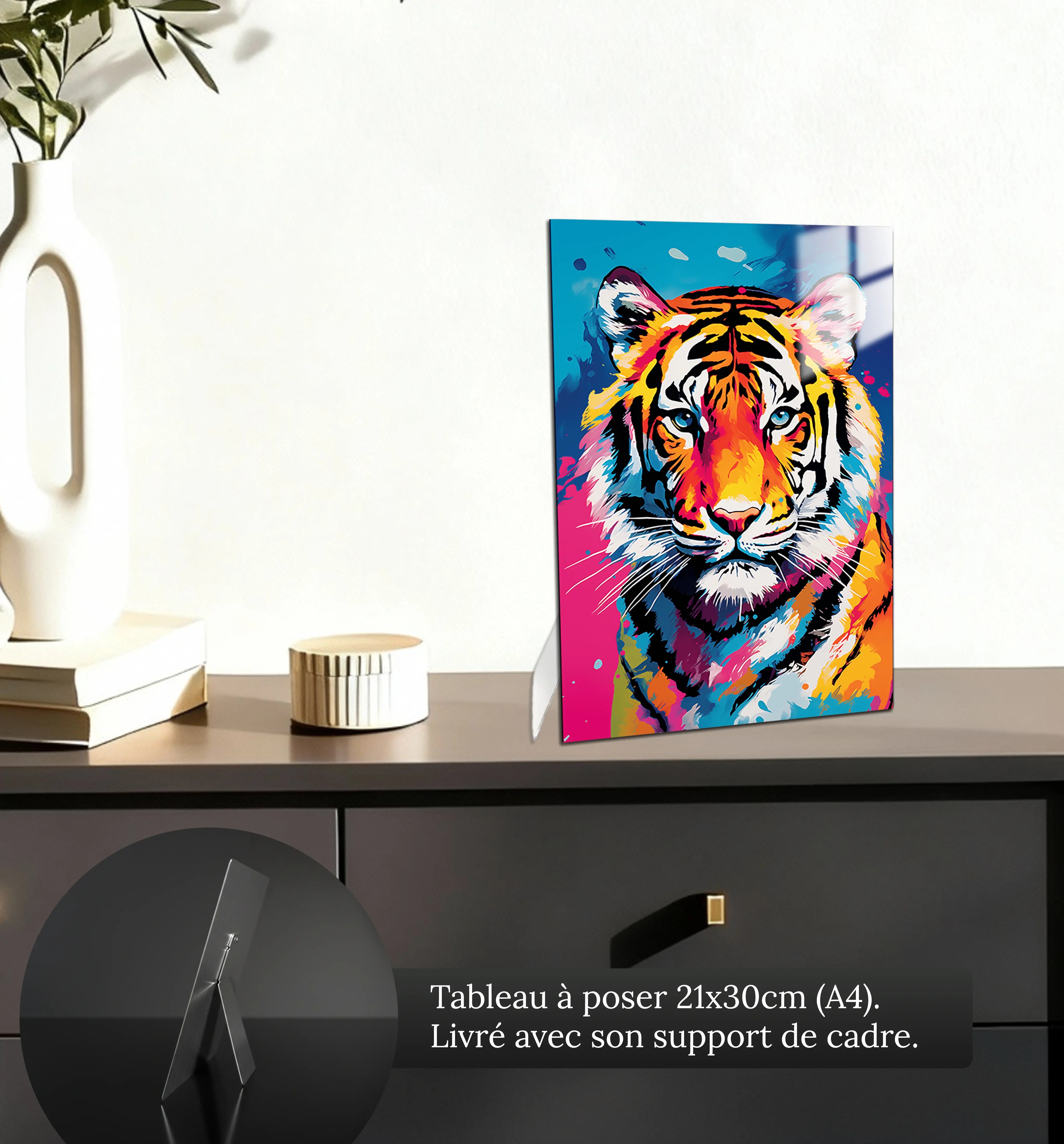 tableau-tigre-pop-art-petit-format-a-poser-sur-meuble | DreamWay
