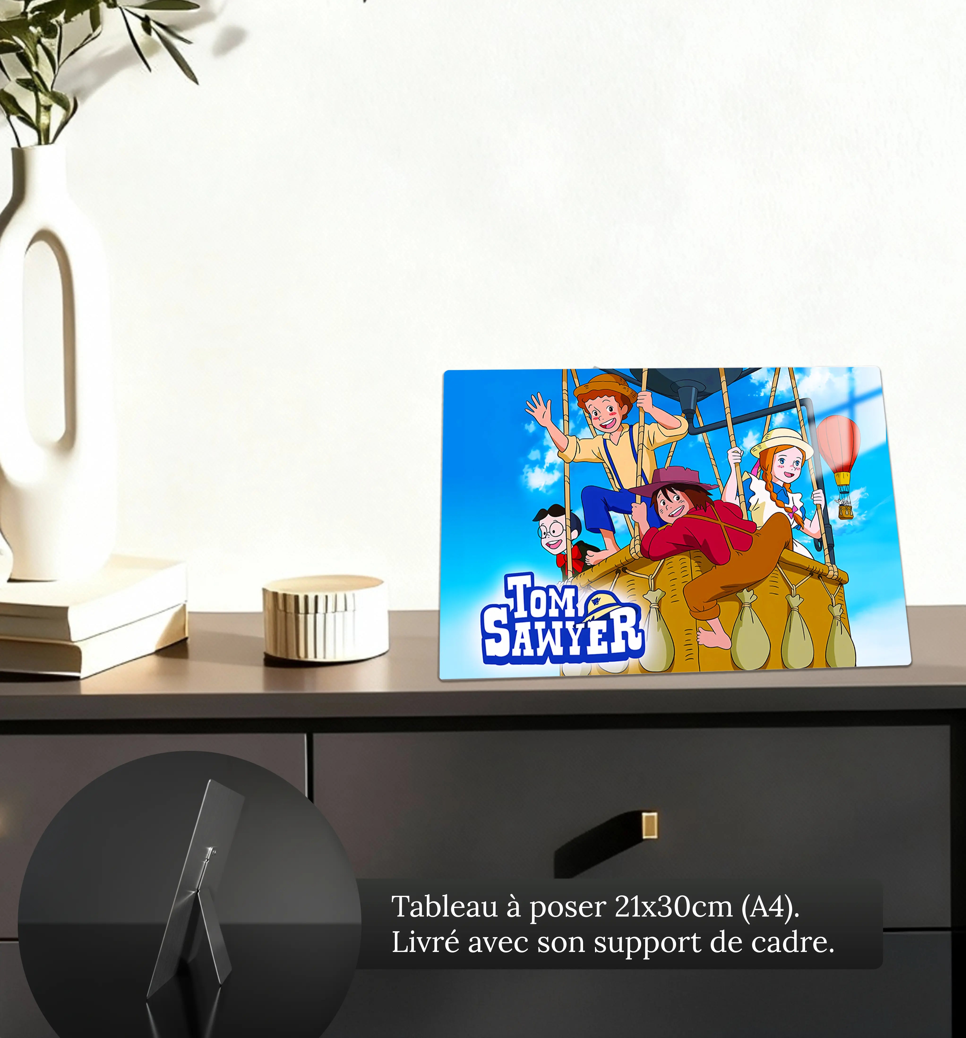 tableau-tom-sawyer-dans-la-montgolfiere-petit-format-a-poser-sur-meuble | DreamWay