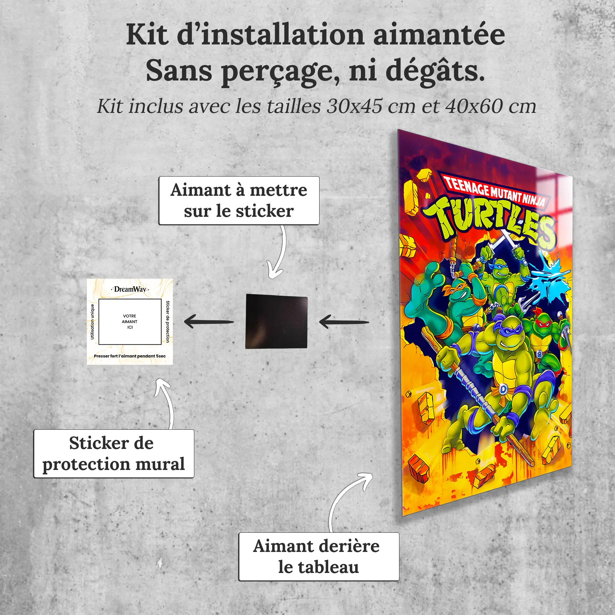 tableau-tortues-ninja-affiche-avec-installation-aimantee | DreamWay