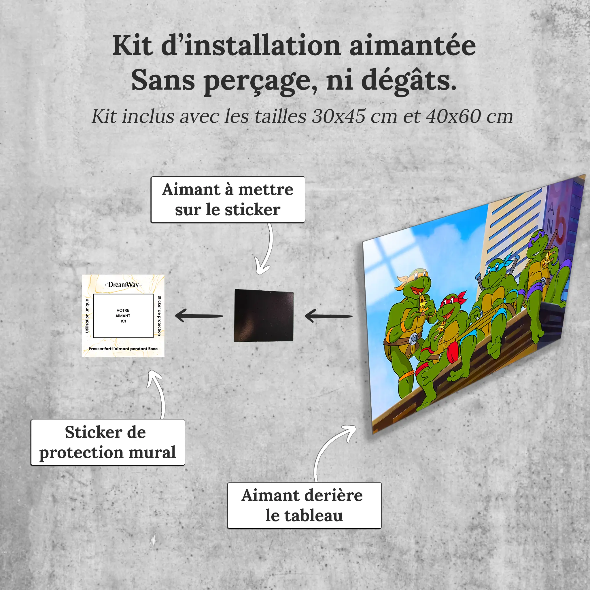 tableau-tortues-ninja-pizza-party-avec-installation-aimantee | DreamWay