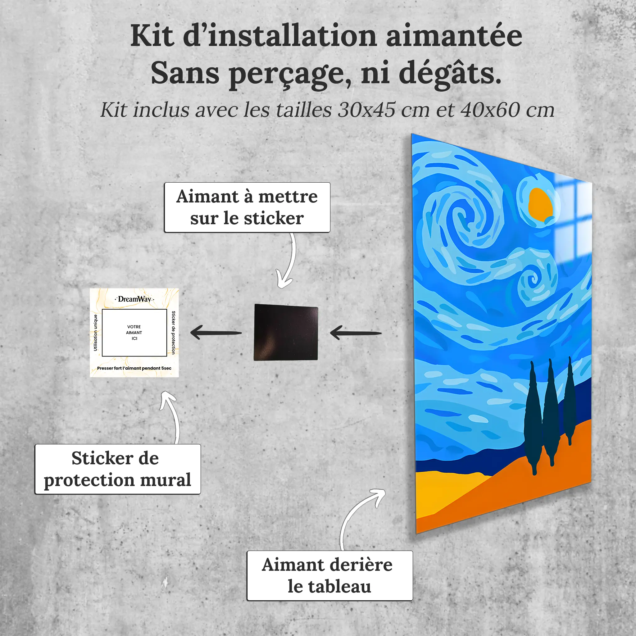 tableau-van-gogh-boheme-avec-installation-aimantee | DreamWay