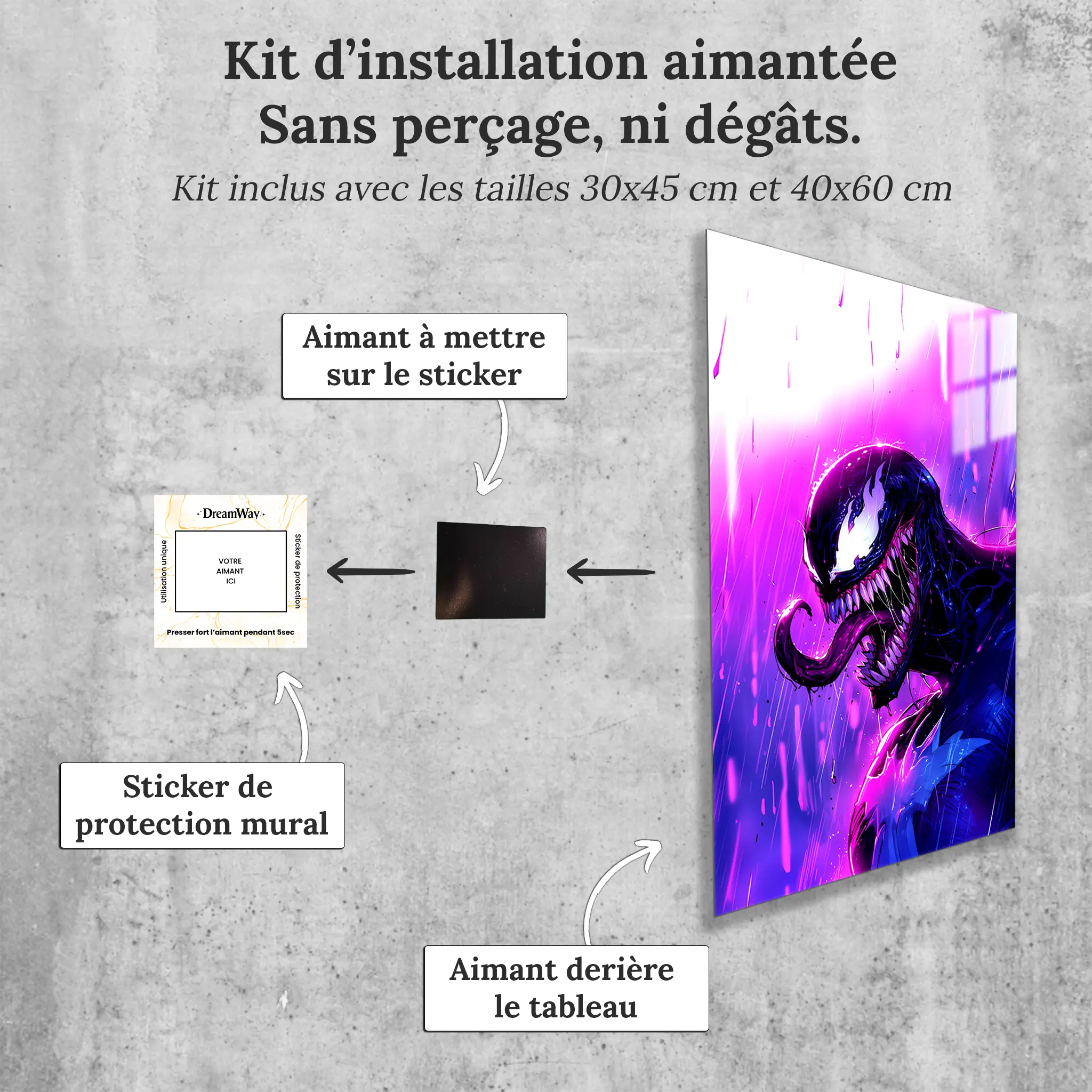 tableau-venom-colore-avec-installation-aimantee | DreamWay