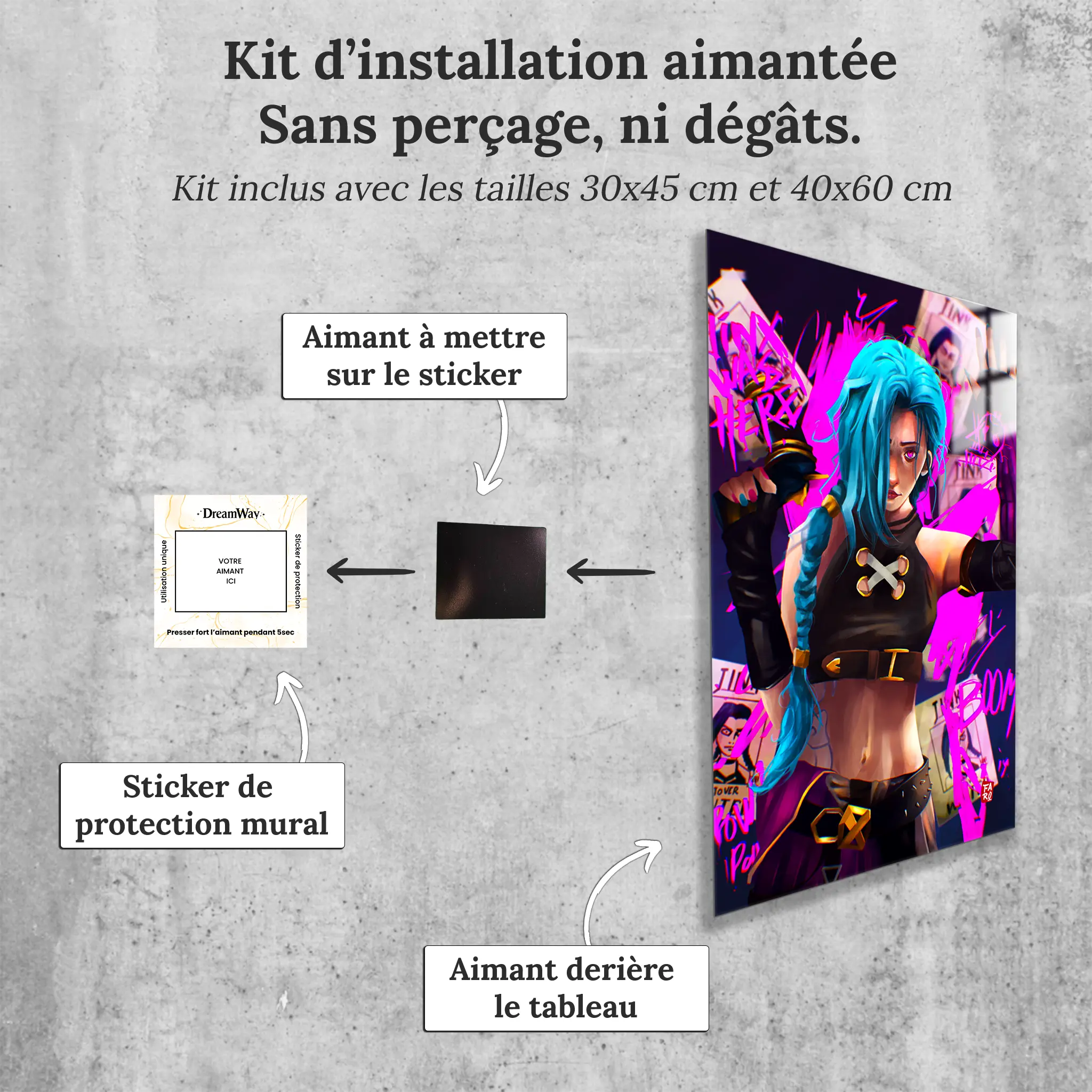tableau-wanted-jinx-avec-installation-aimantee | DreamWay